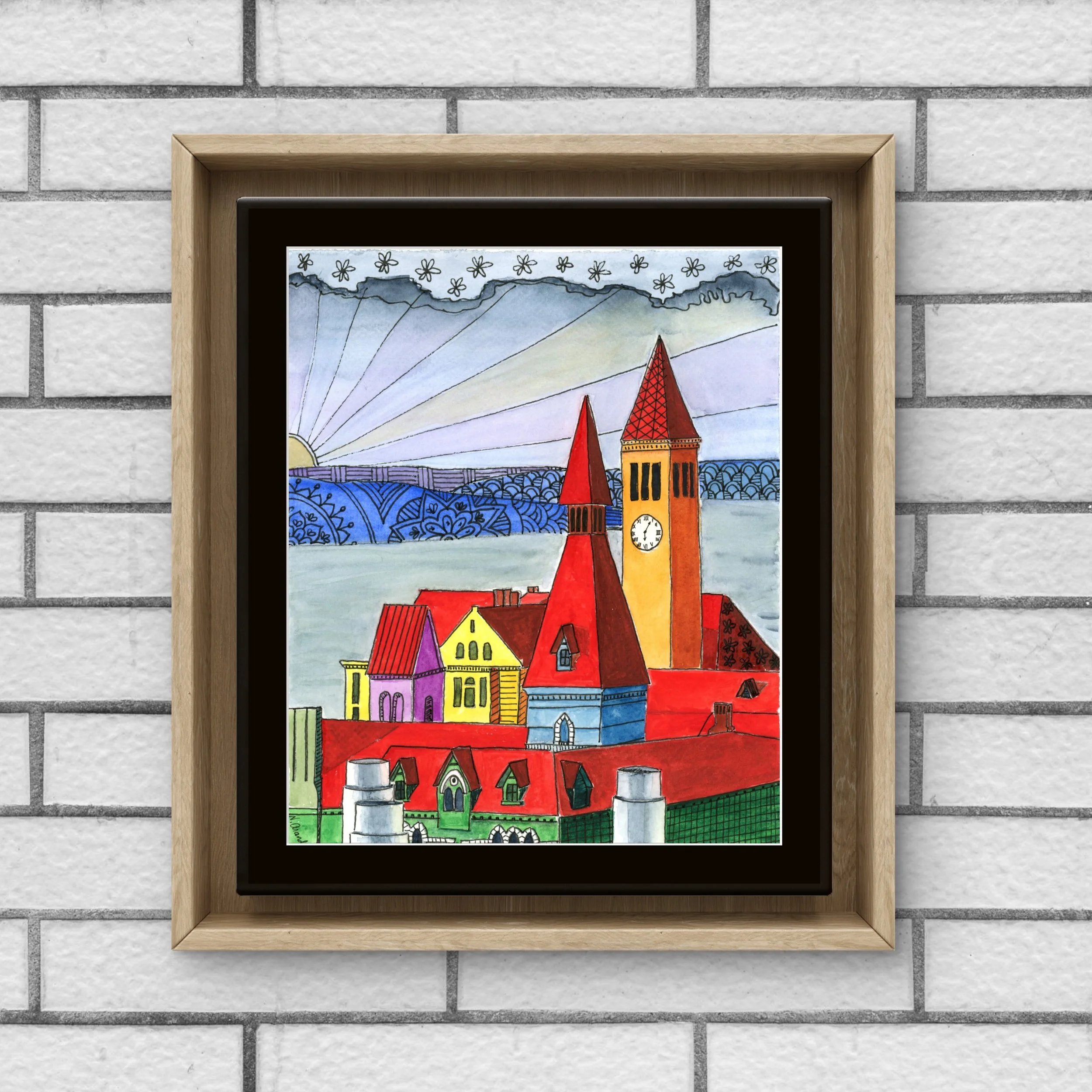 Cornell and Cayuga Lake - print