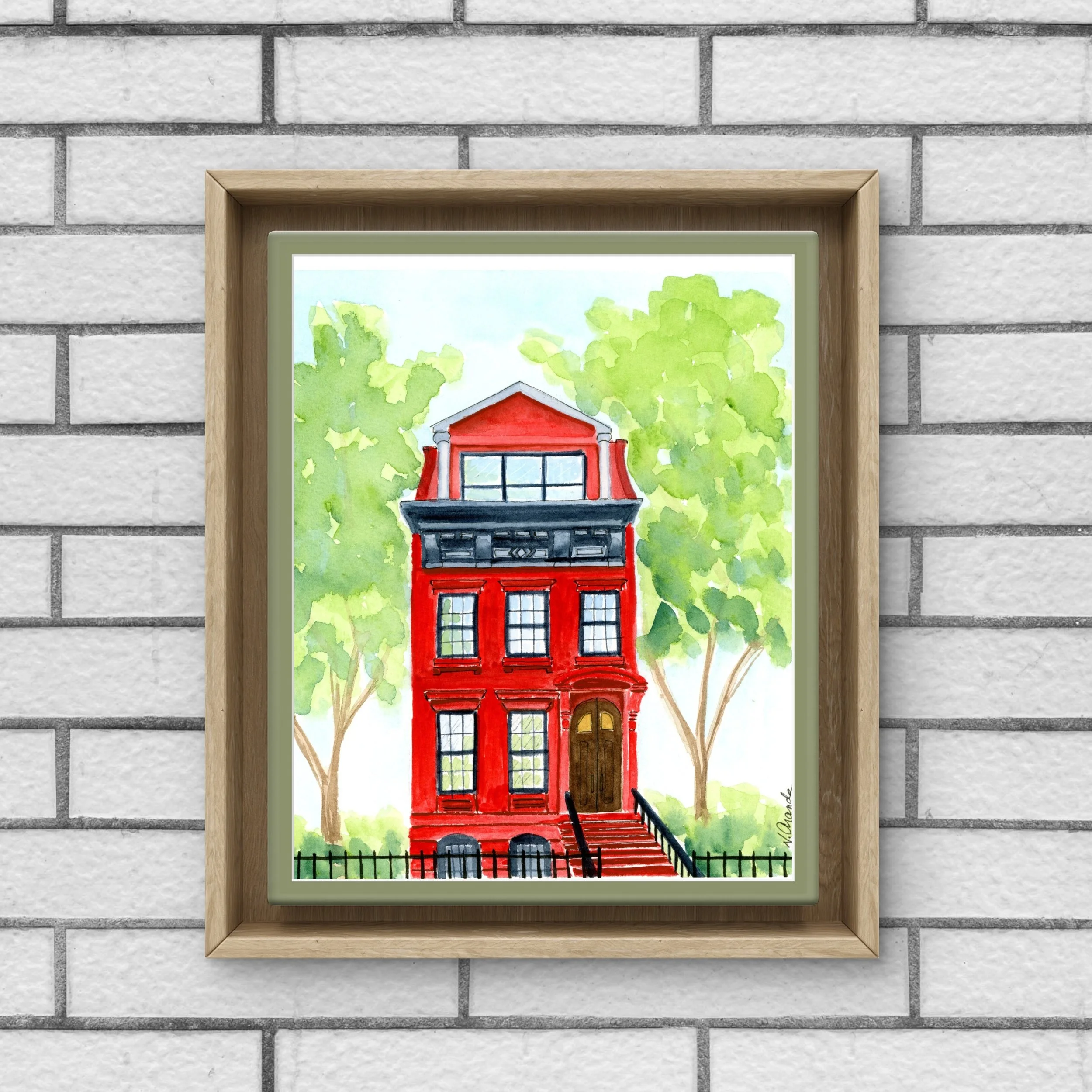 Red Brownstone - print