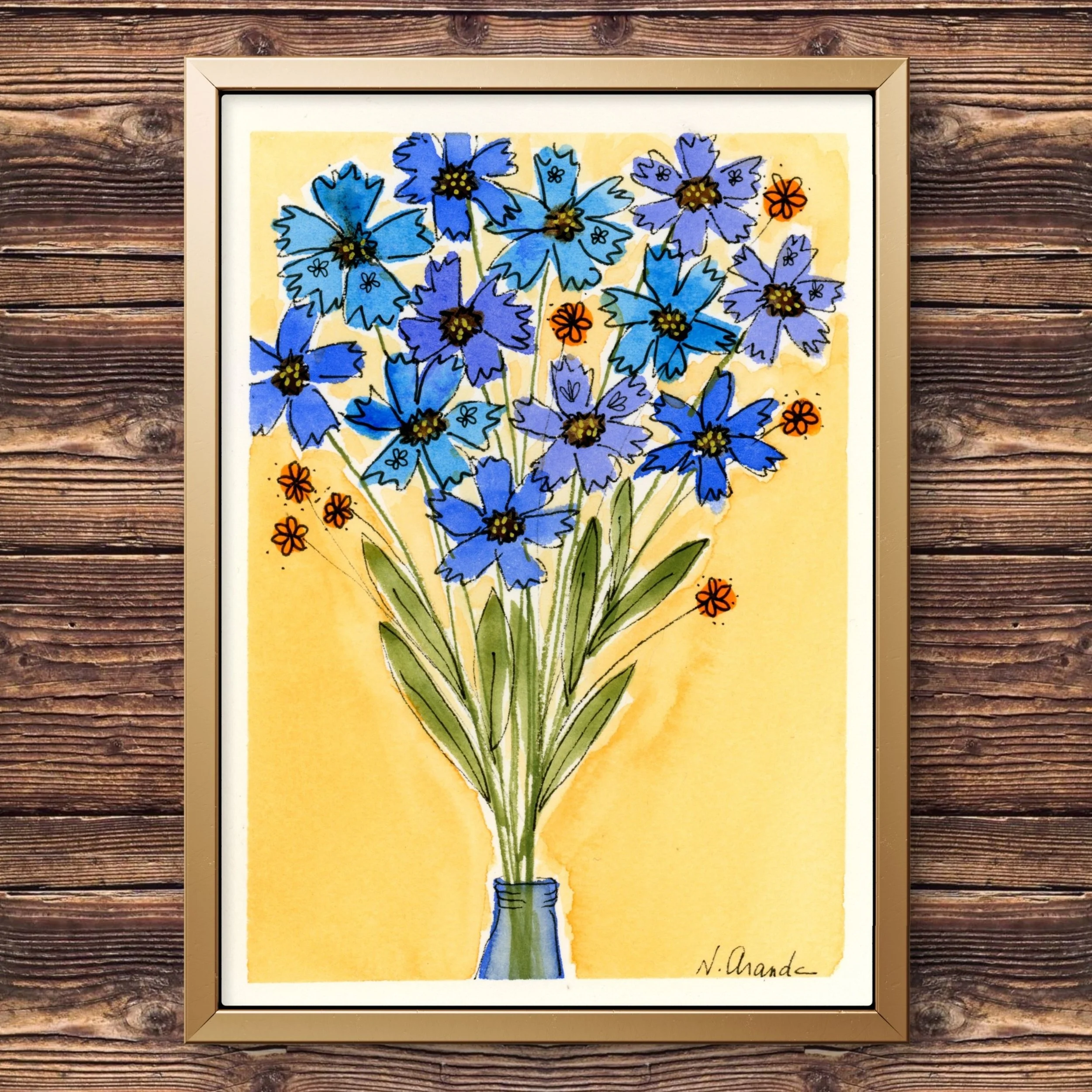 Blue Daisies - print