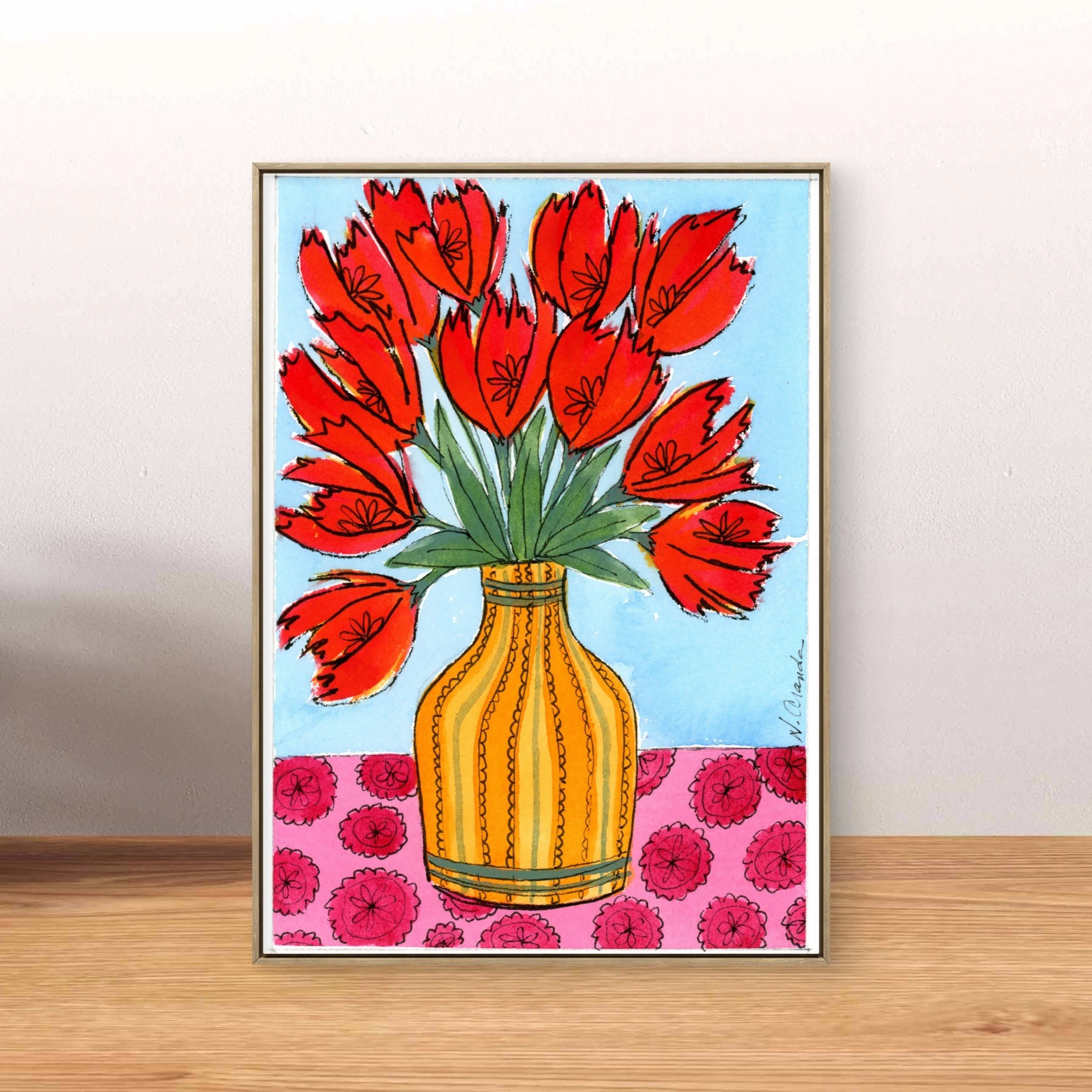 Red Two Lips - print