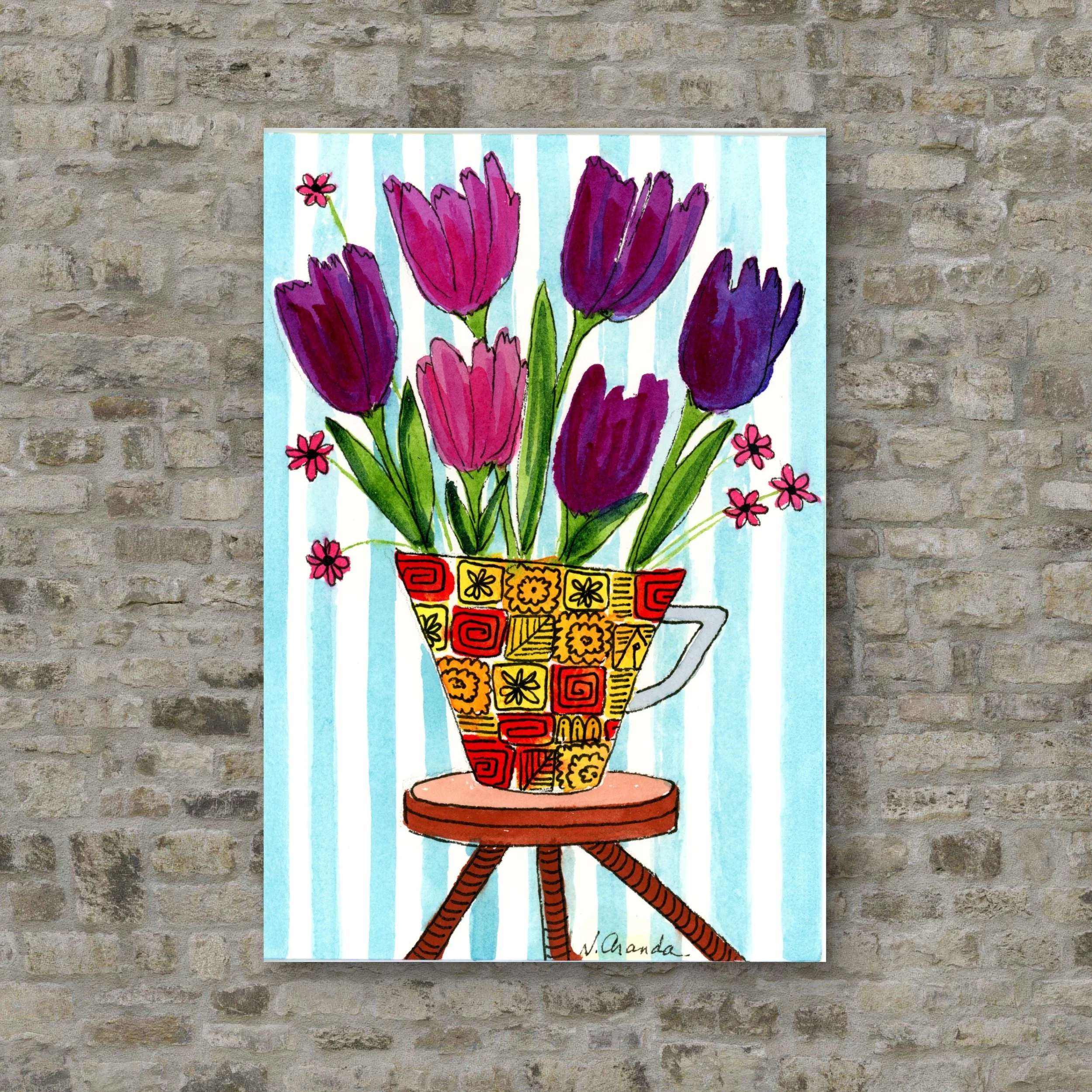 Tulips on a Stool - print