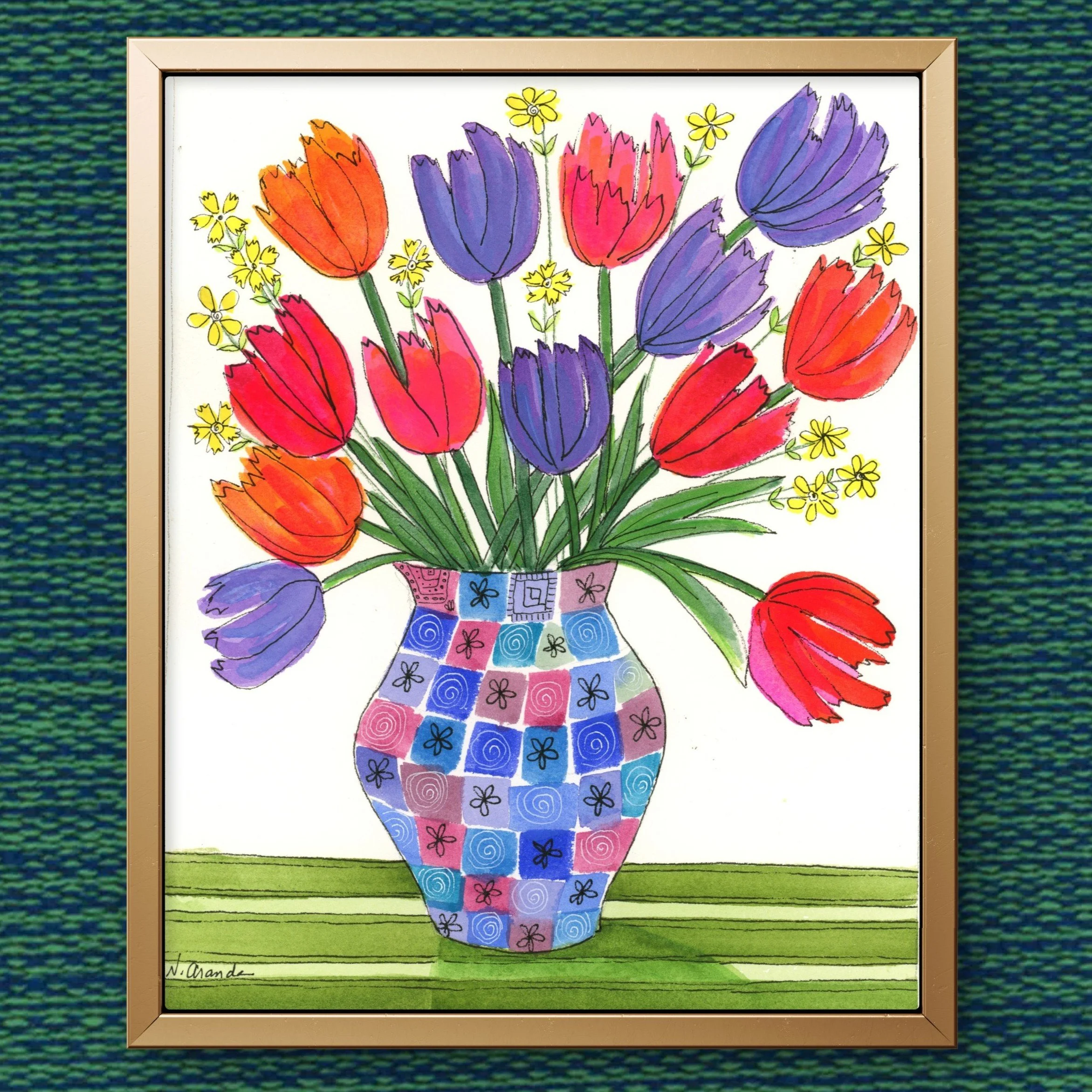 Multi-colored Tulips - print