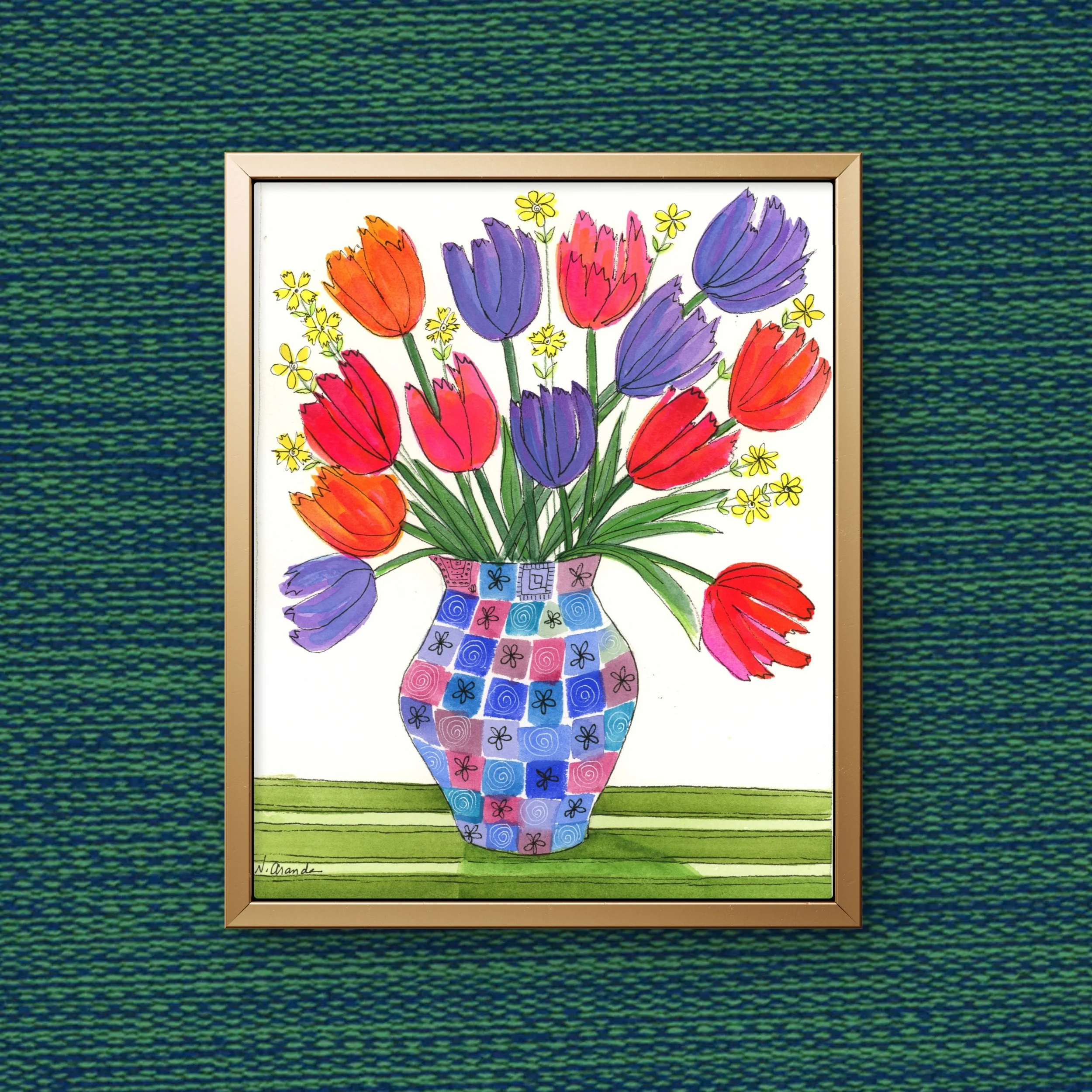 Multi-colored Tulips - print