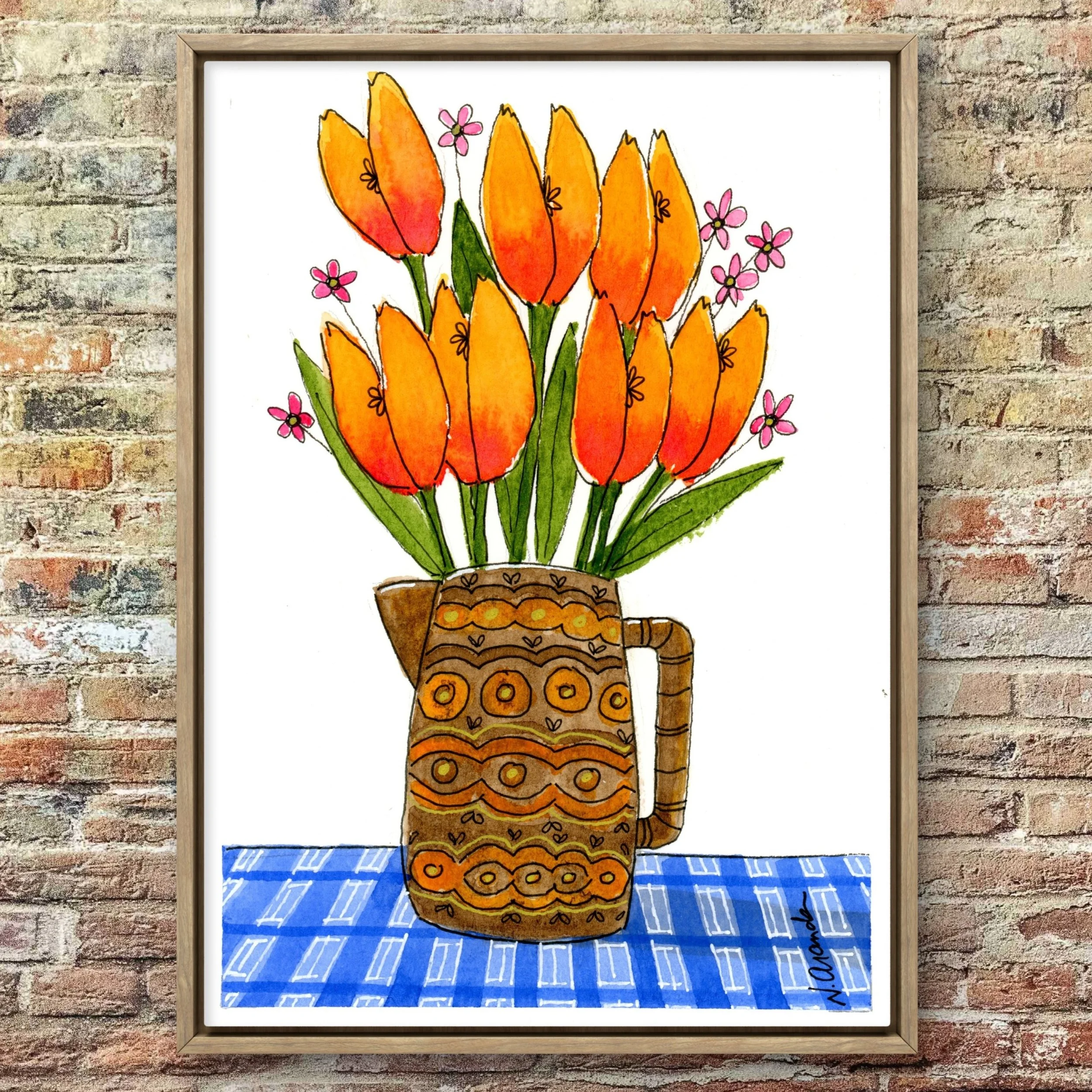 Orange and Brown - print