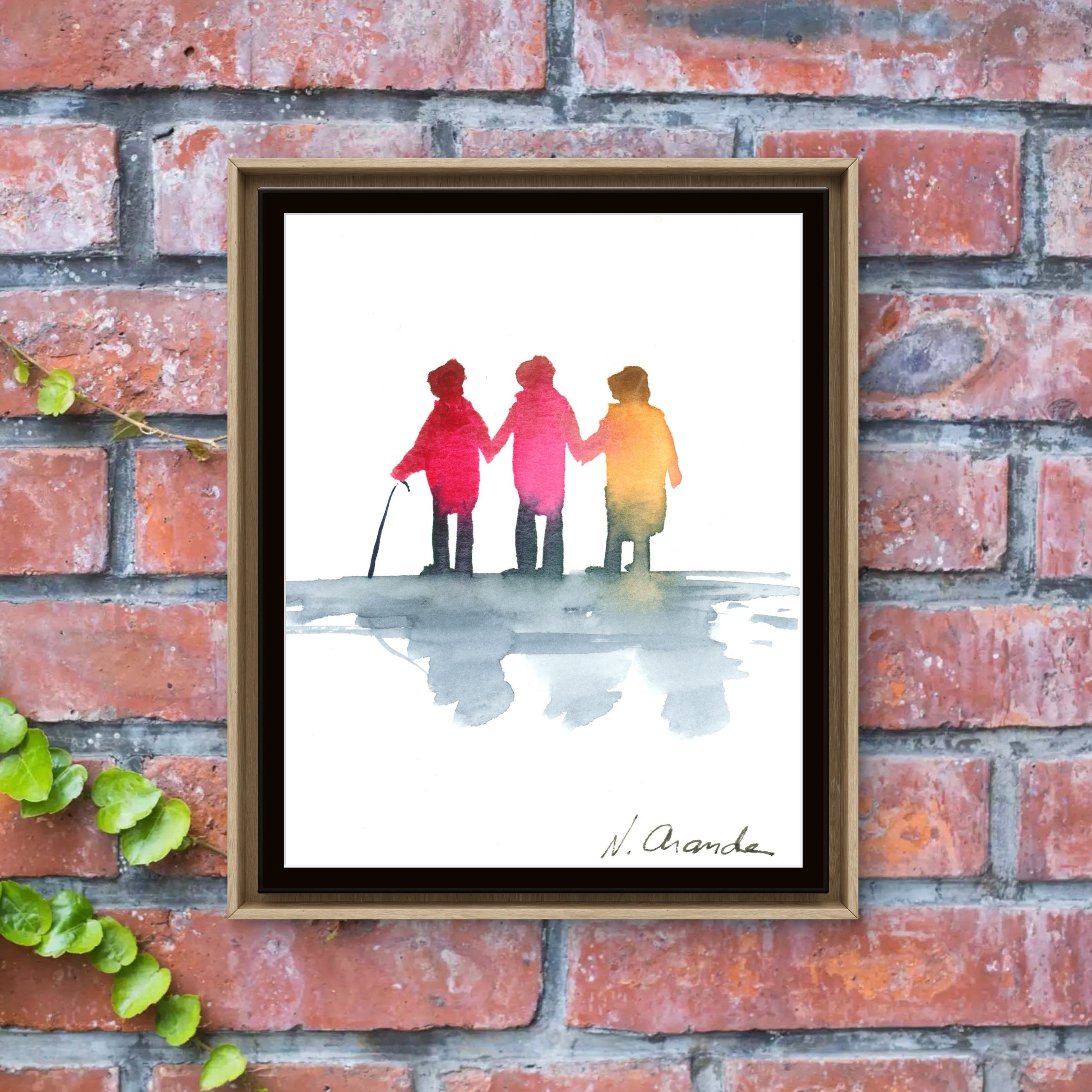 Sisters in the Rain - print