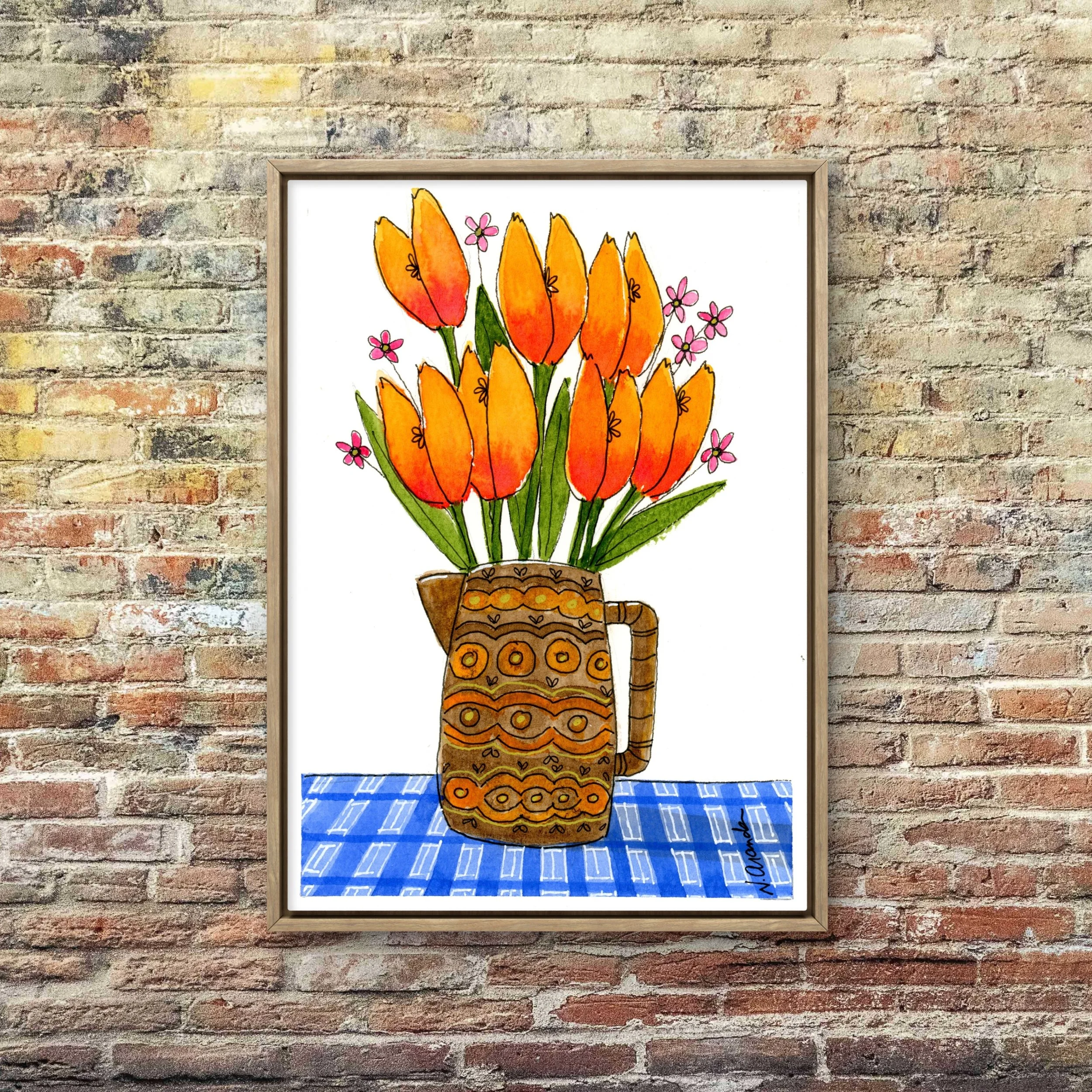 Orange and Brown - print