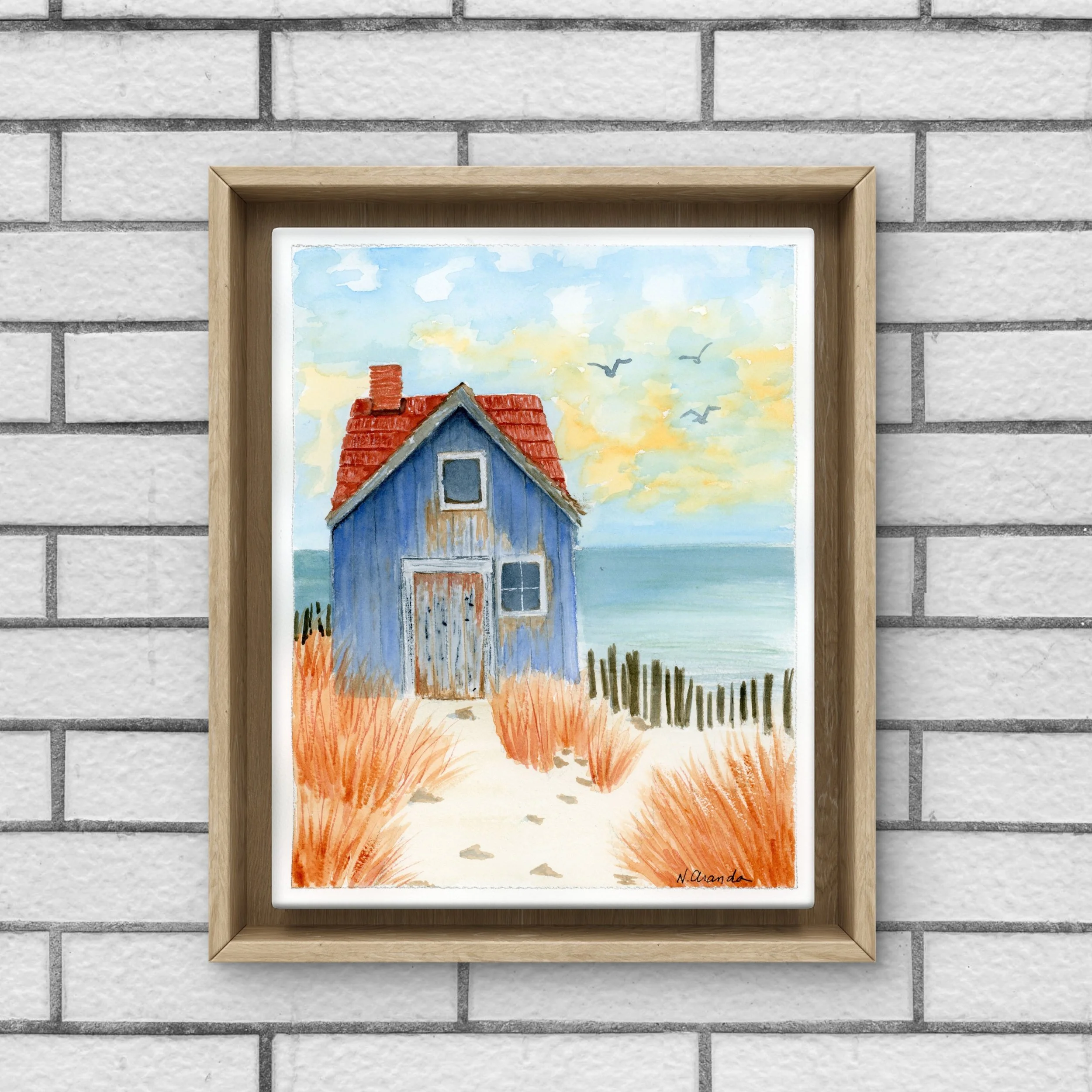 Blue Beach Cabin - print