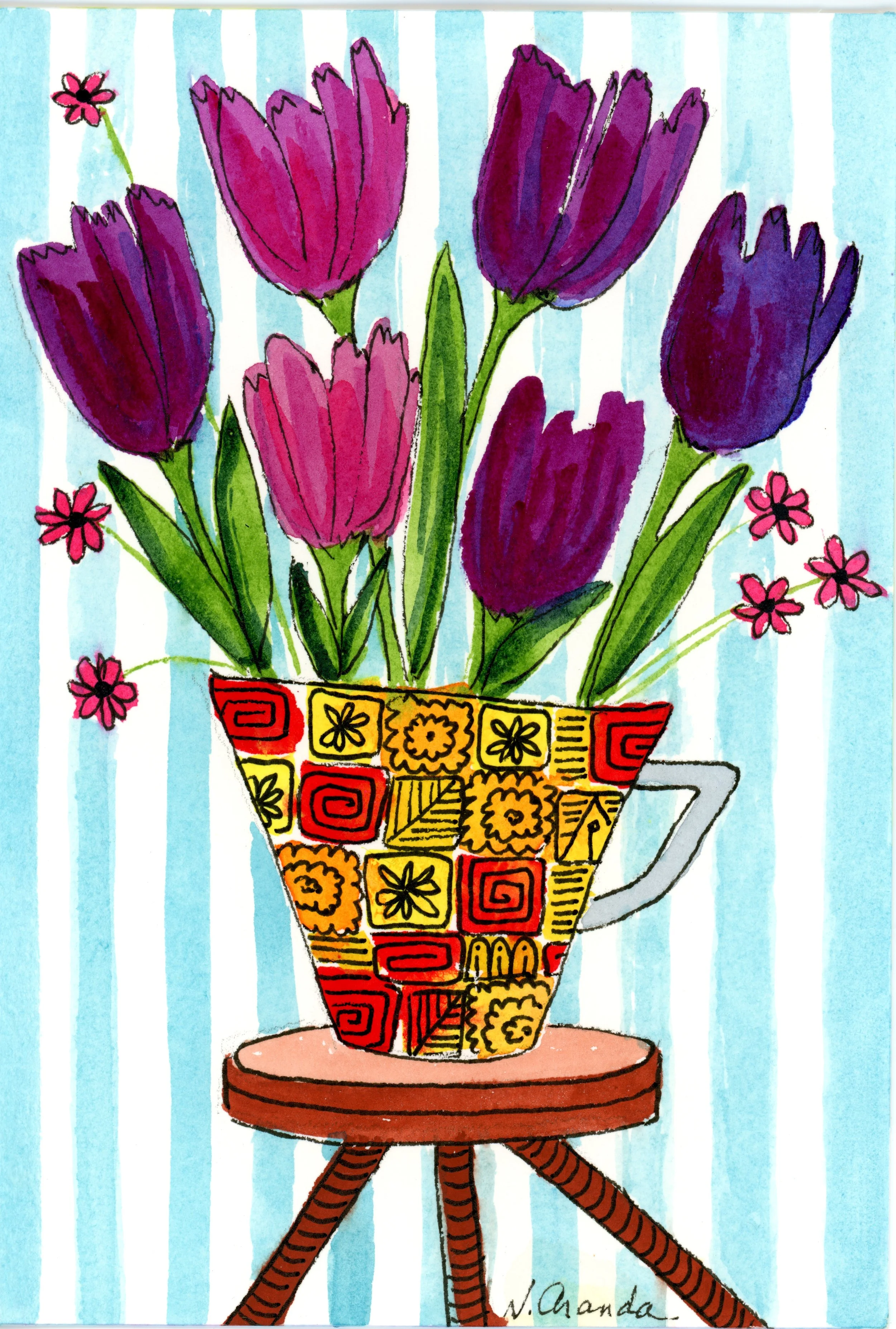 Tulips on a Stool