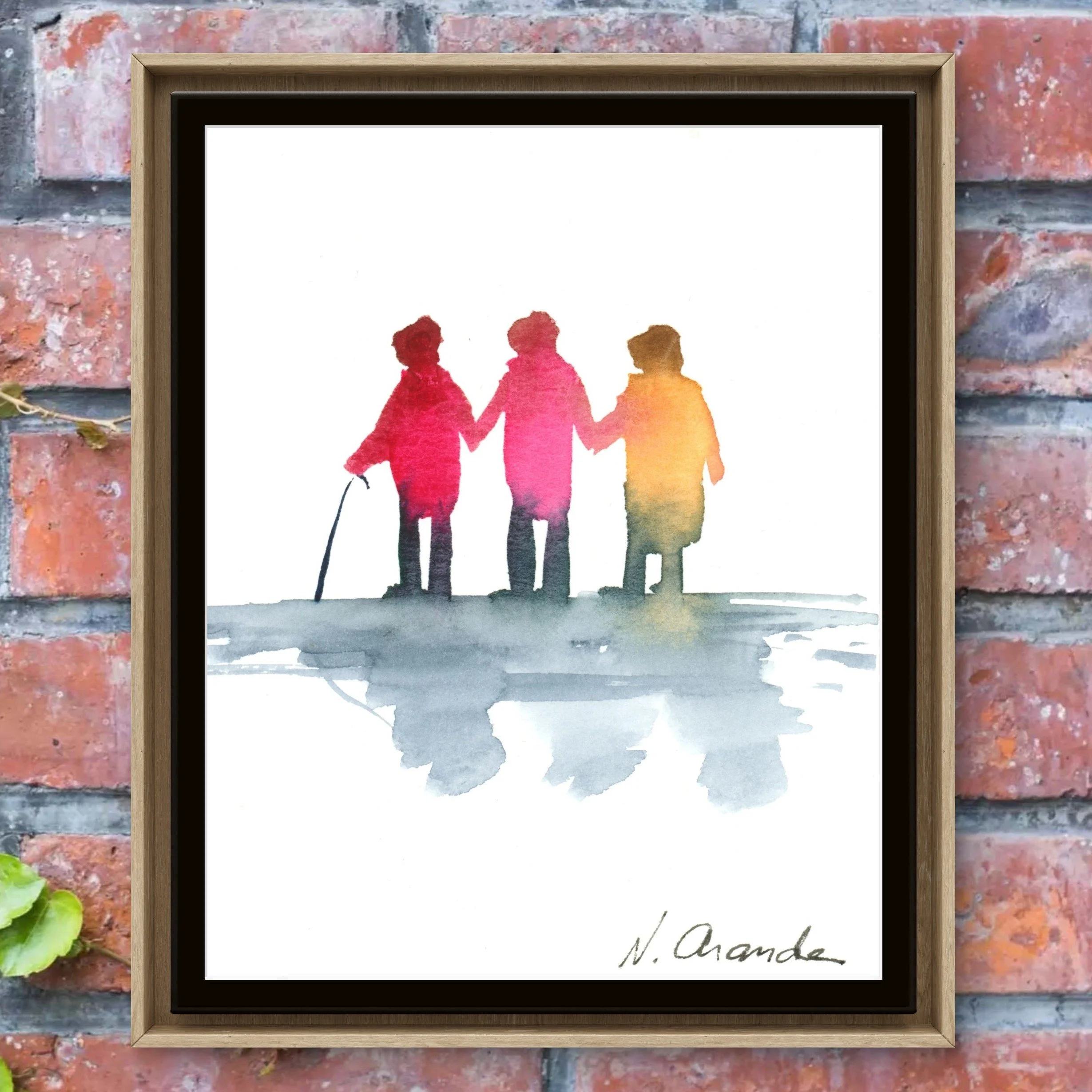 Sisters in the Rain - print