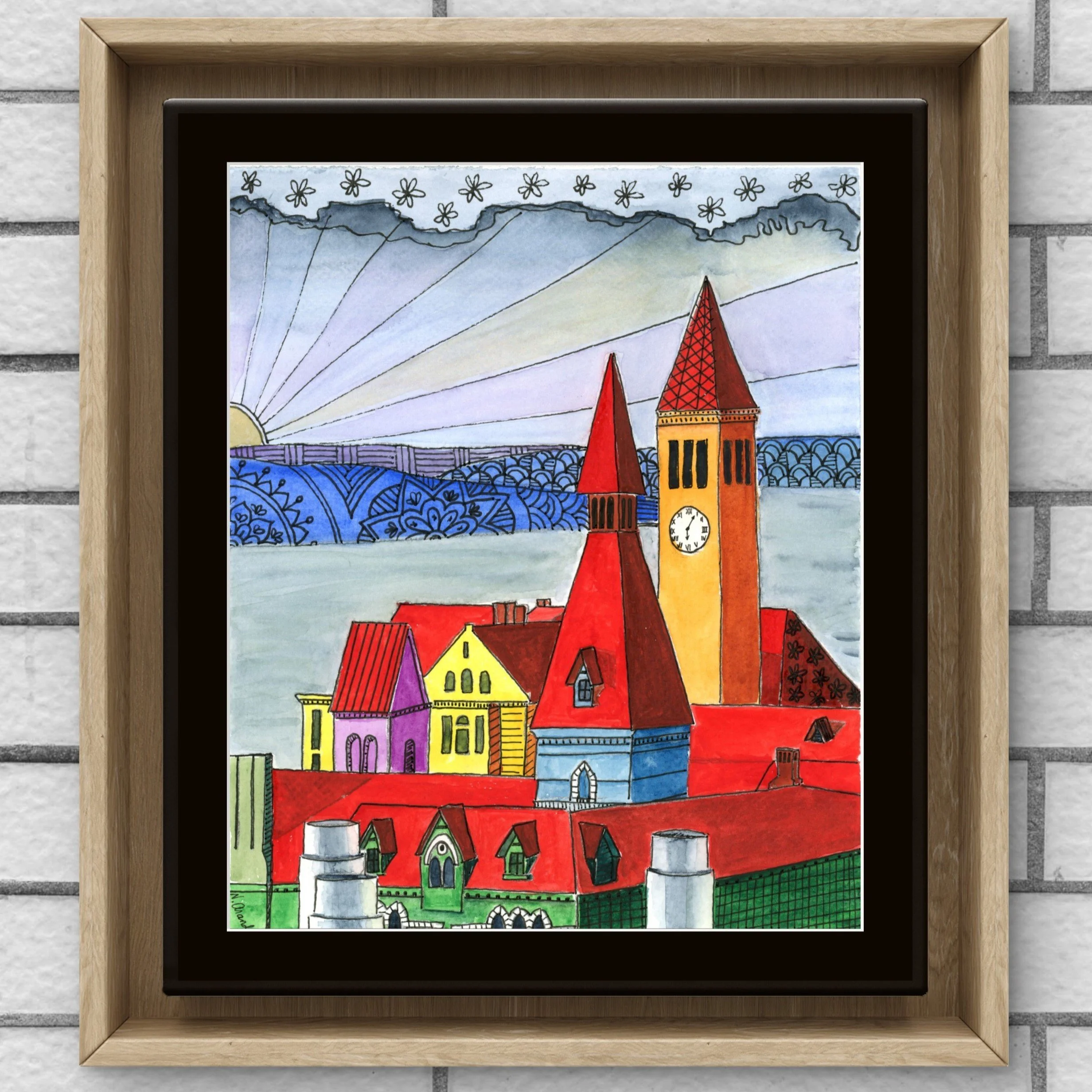 Cornell and Cayuga Lake - print