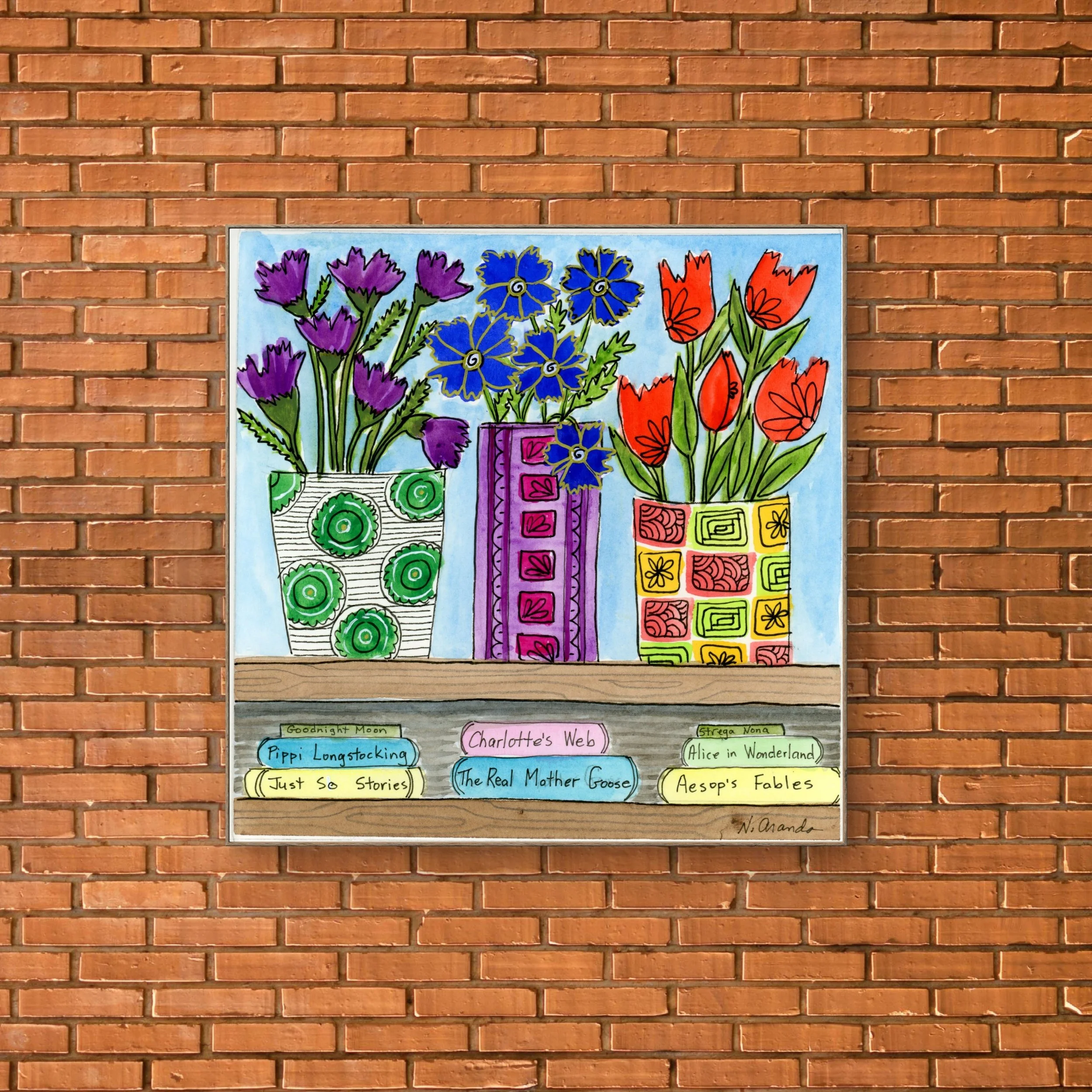 Flowers and Children's Classics - print