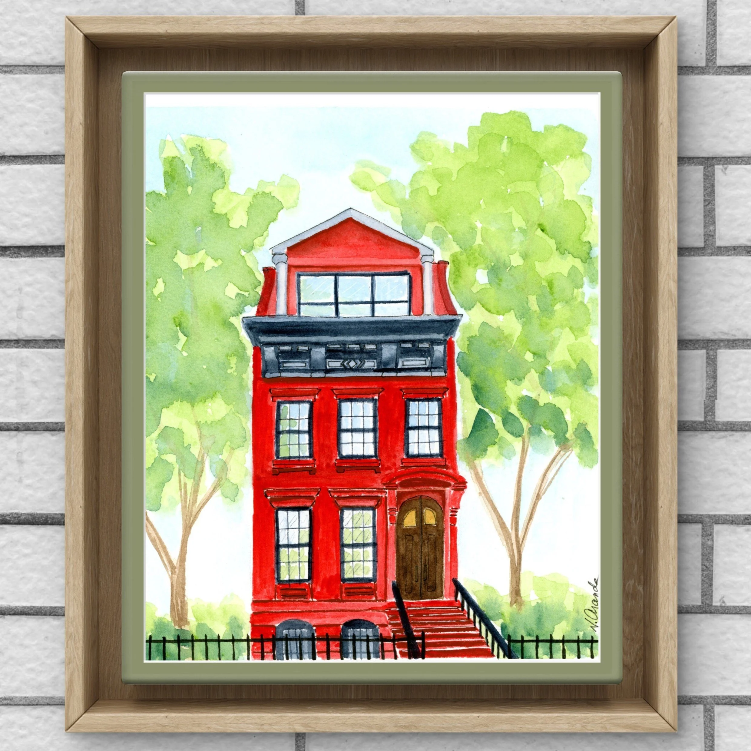 Red Brownstone - print