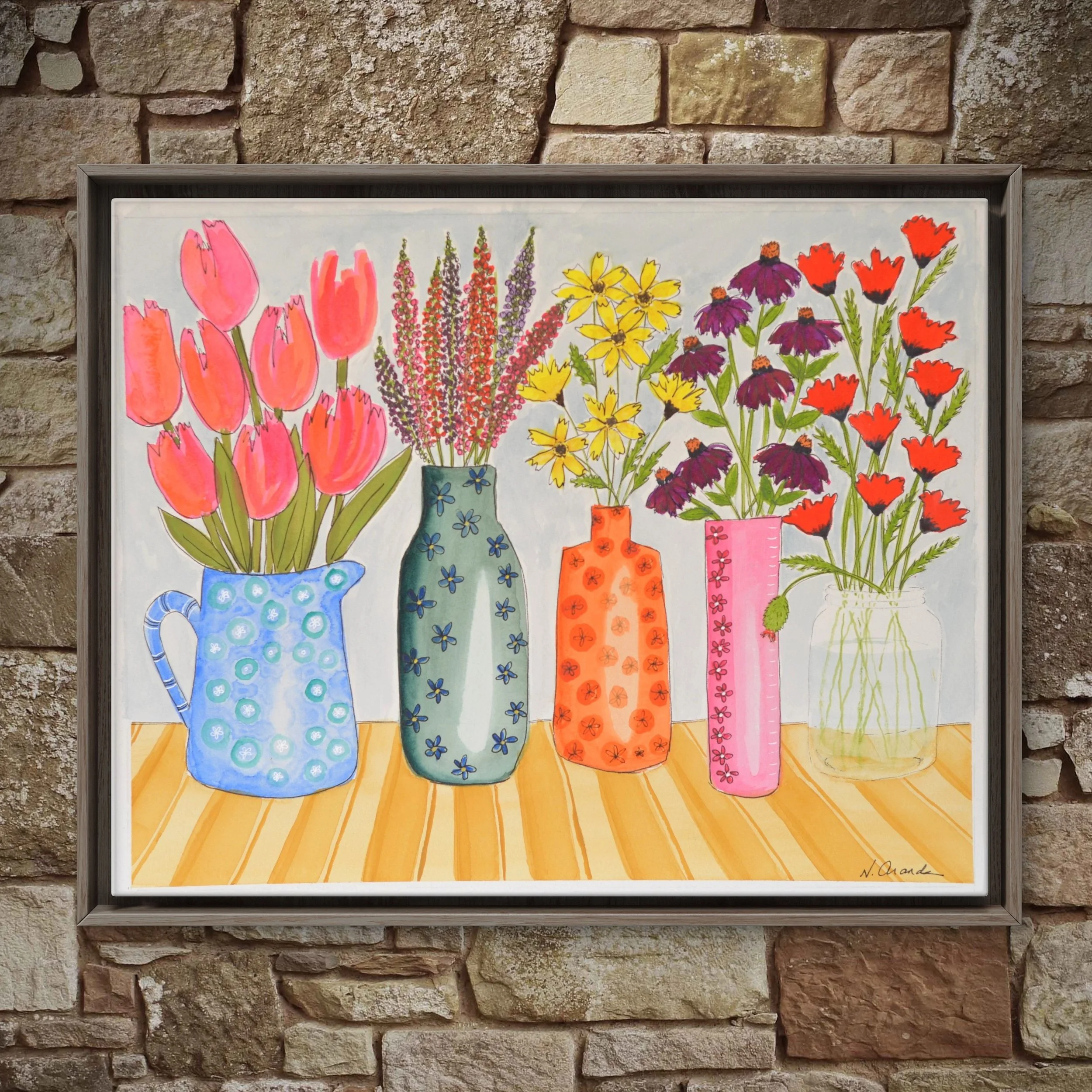 Five Bouquets - print