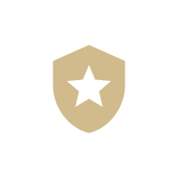 A beige shield with a white star in the center.