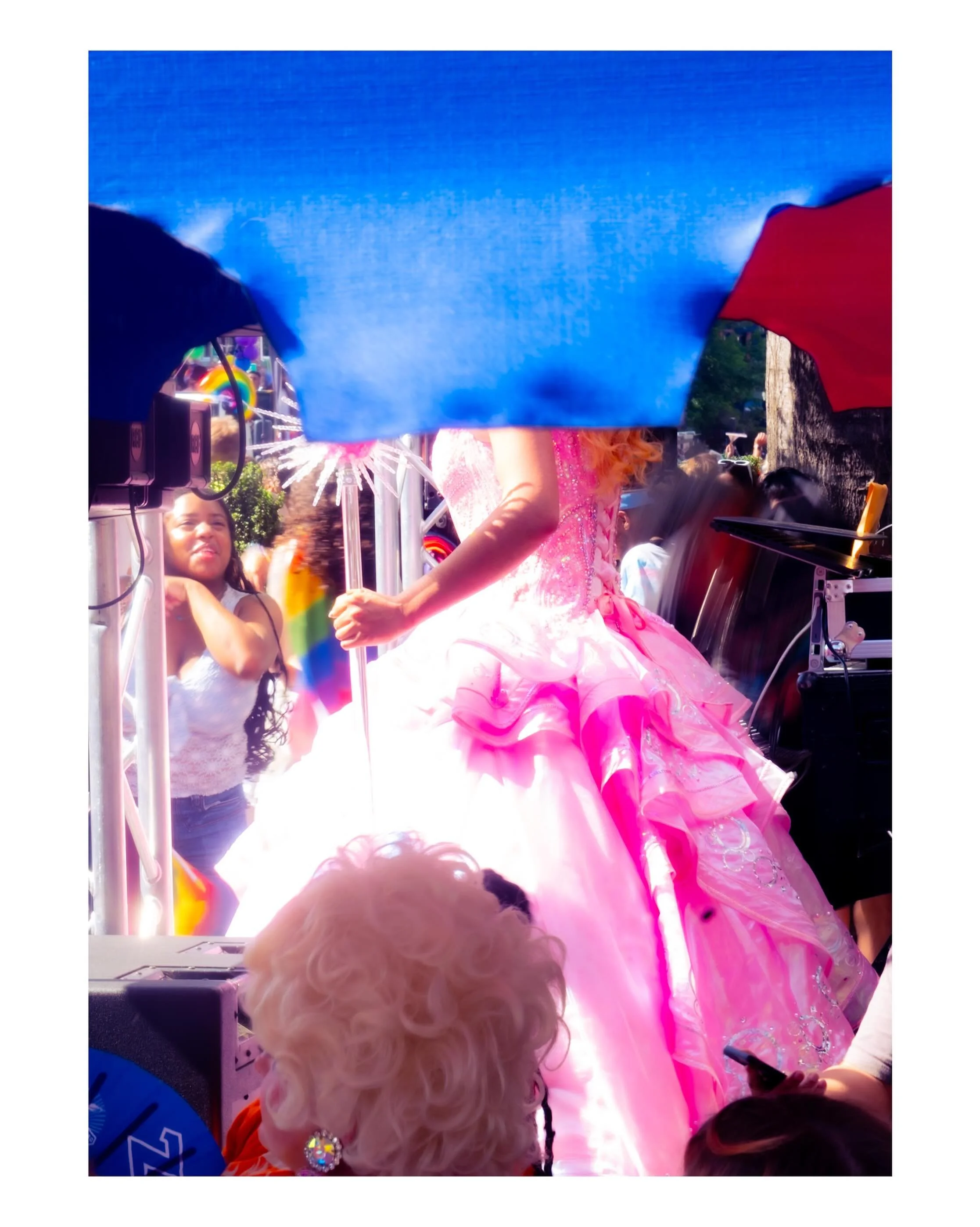 1

more gay things! 

i love this image from last year! i don&rsquo;t know how to describe how the blue thingy makes me feel other than to say it feels like gender euphoria

the combination of their gorgeous dress, the wig, the wand, and the folks en