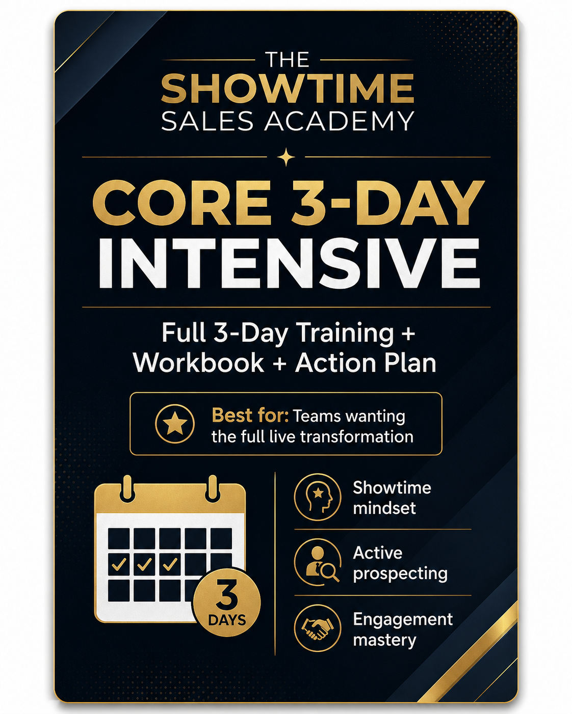 Showtime Sales Academy: Core 3-Day Intensive