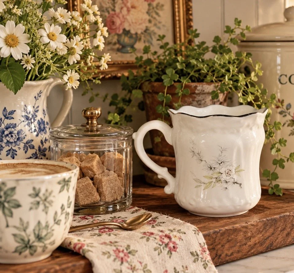 Harleigh Floral Gold Trim Creamer Fine Bone China Made in England