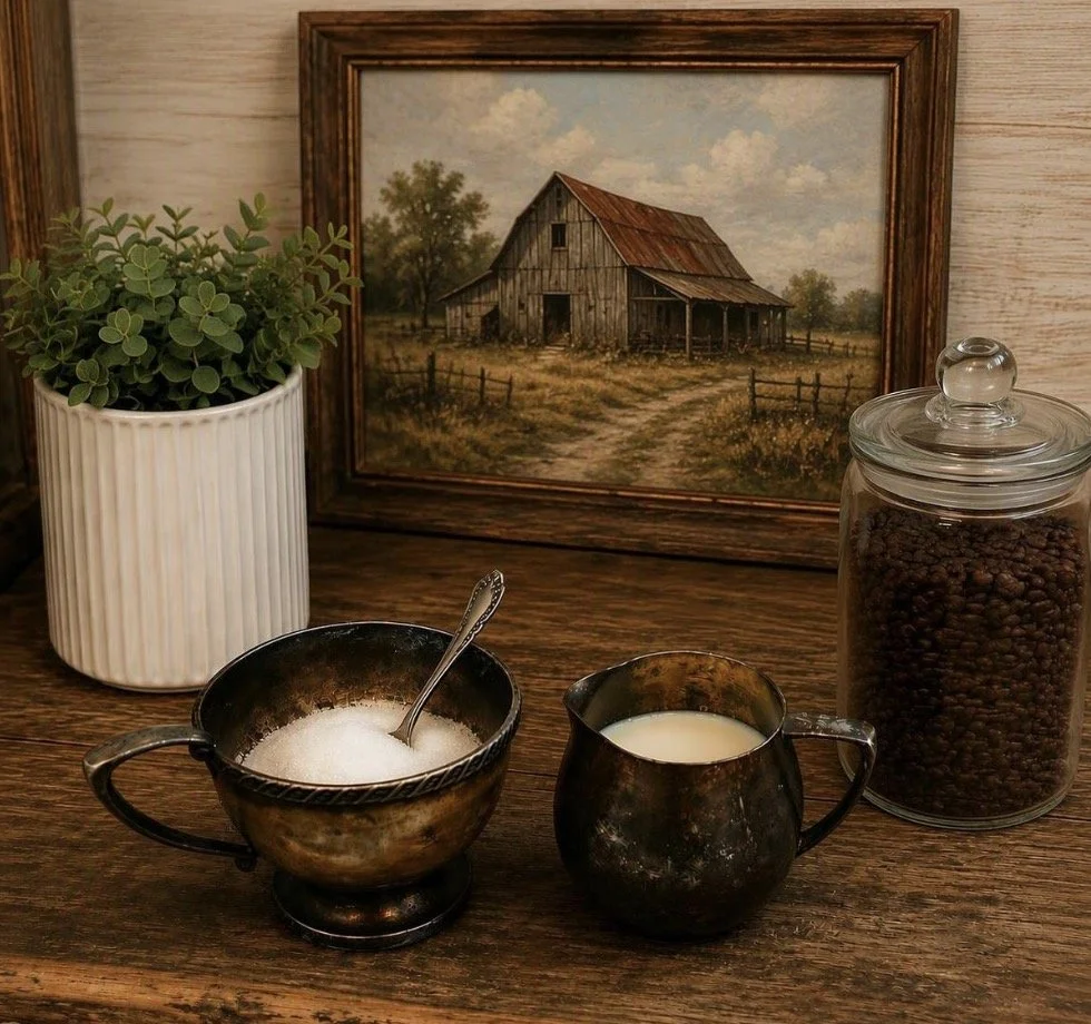 Amazing Tarnished Silver Plate Creamer & Sugar