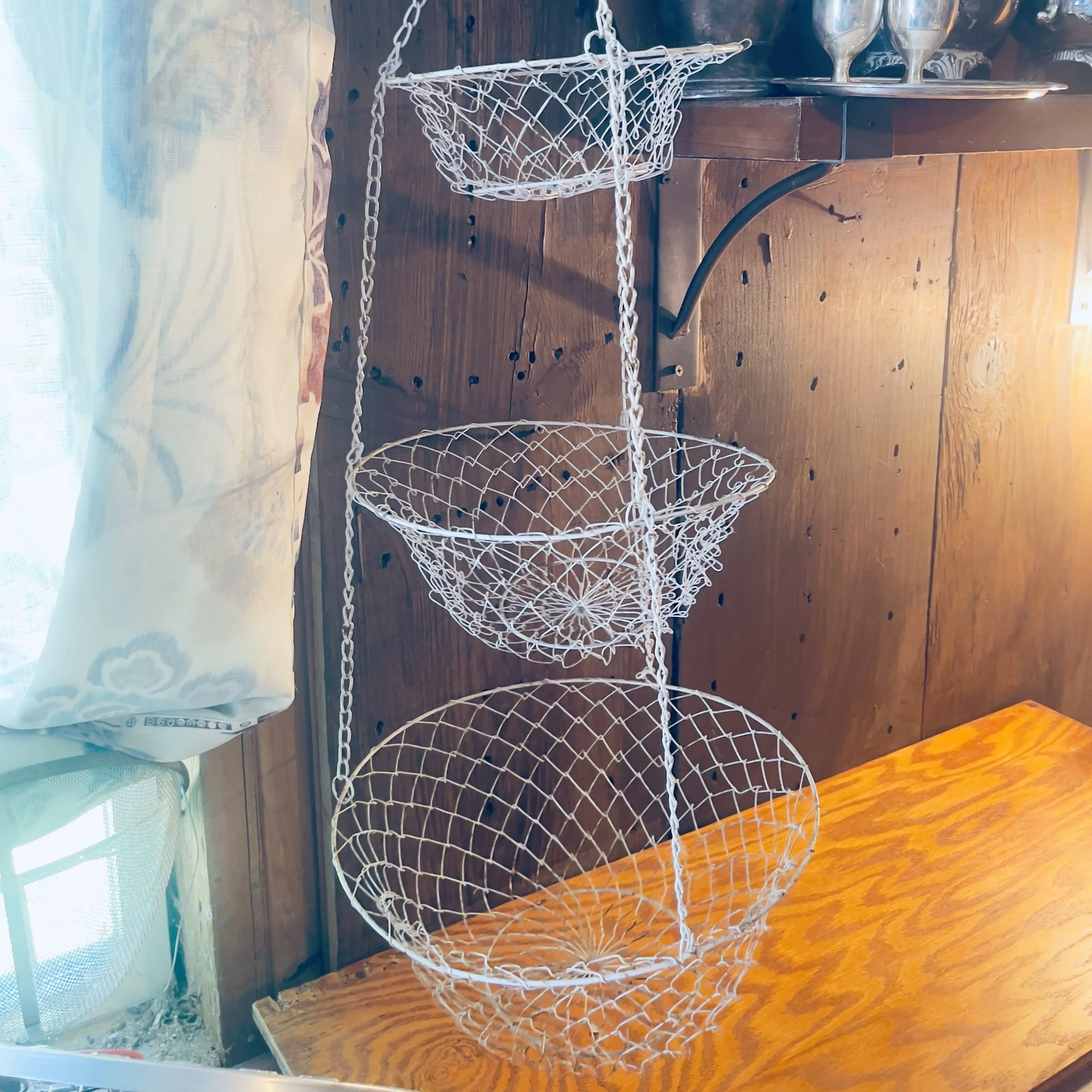 Three-Tiered Wire Hanging Fruit Basket