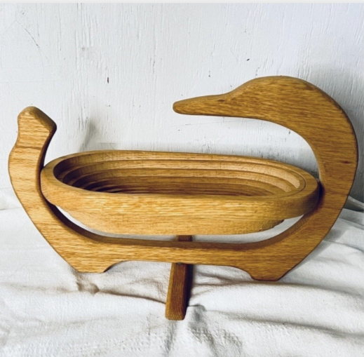 Wood Crane Shaped Collapsible Board/Bowl
