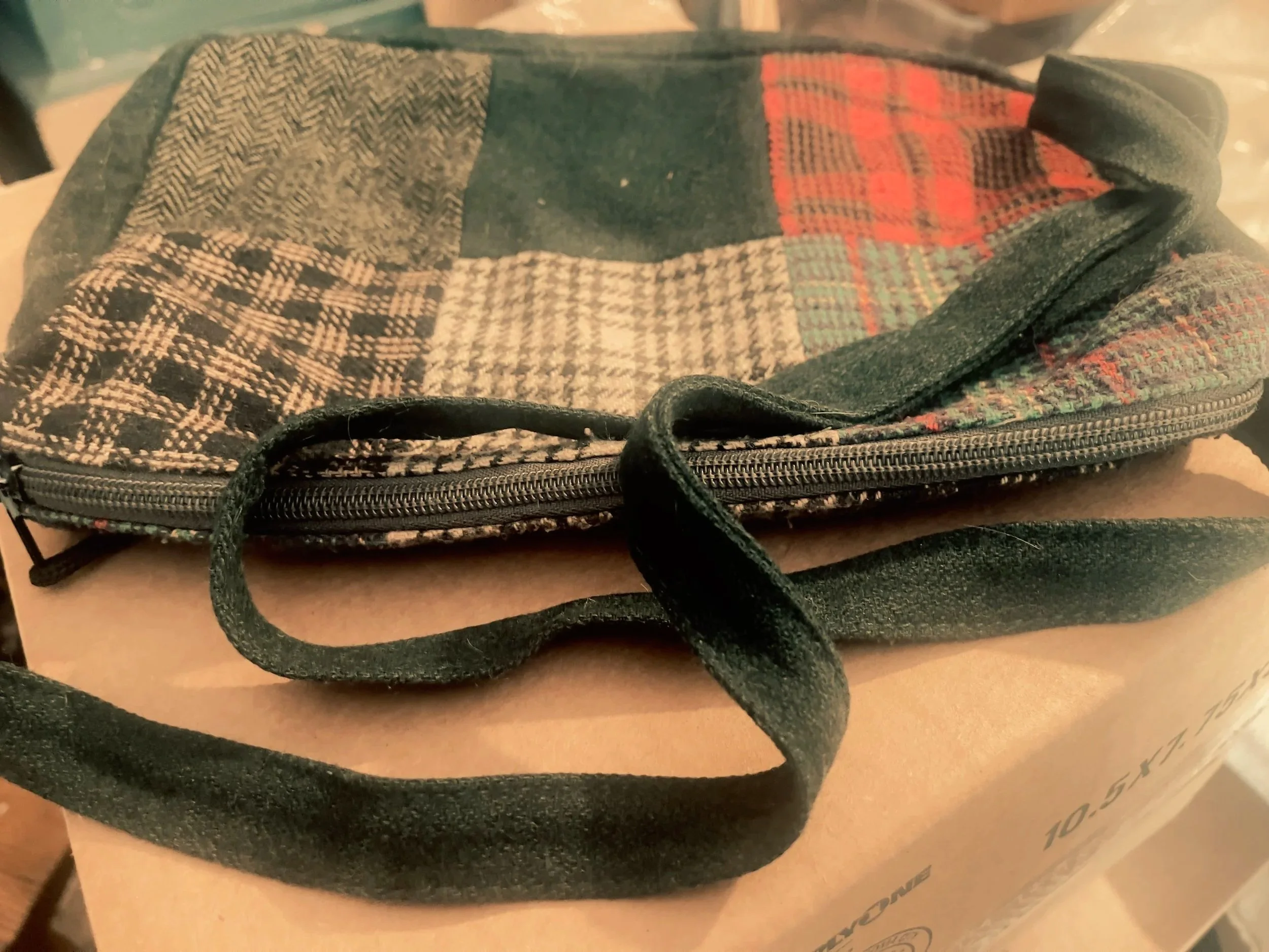 Wool Poly Plaid Patchwork Clover Cross Body - Ireland