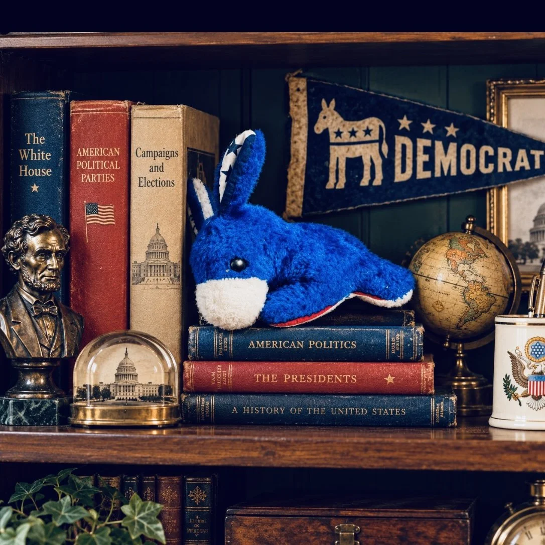 Democrat Donkey Red White Blue Plush A & L 1970’s
