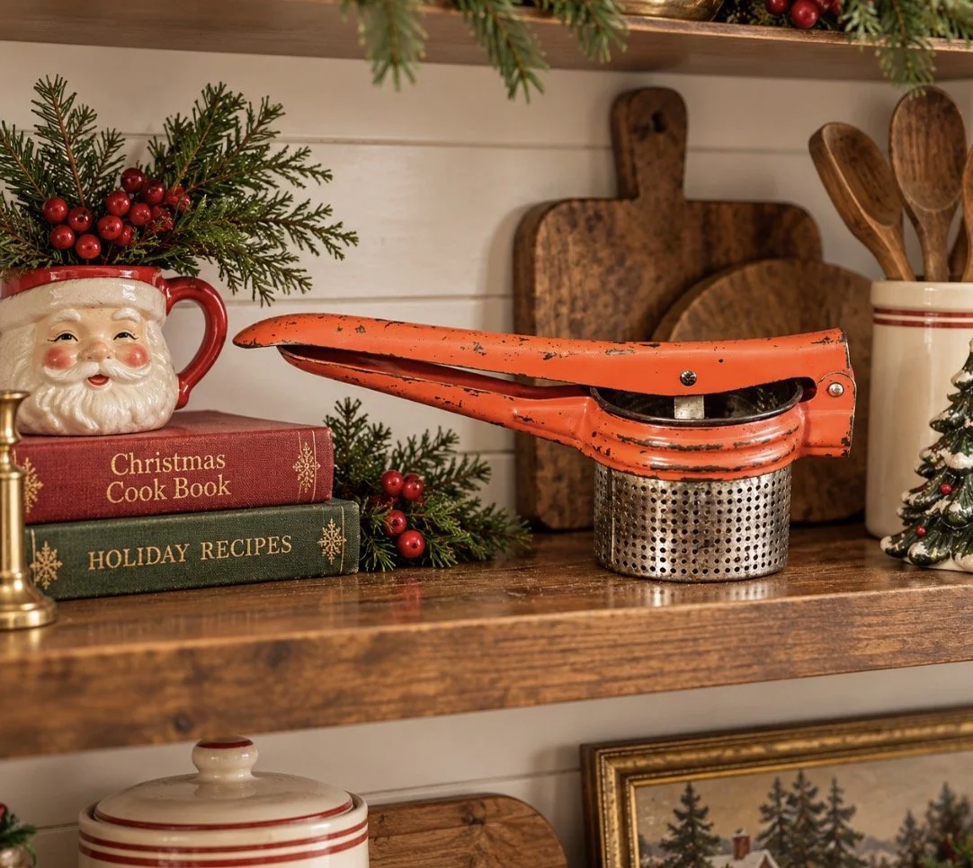 Red Handled Masher Kitchen Decor