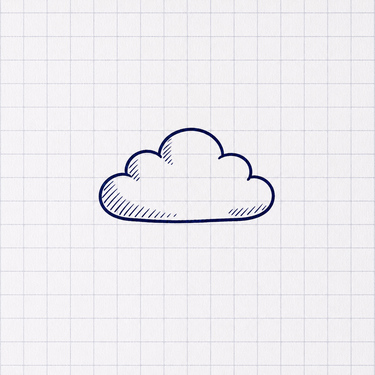 Hand-drawn cloud icon on graph paper.