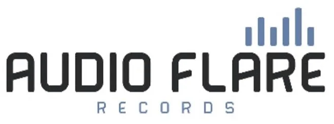 Logo of Audio Flare Records LLC, who manage the band Highway 31, featuring stylized sound wave graphic and bold black text.