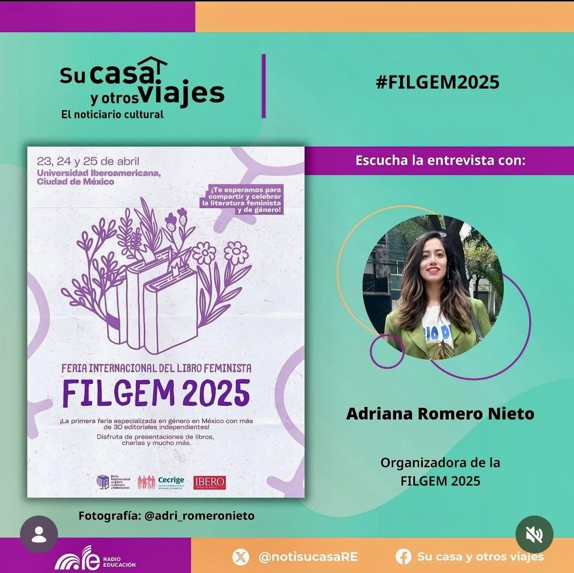 Entrevista a Adriana Romero-Nieto en Radio Educación, 2025.