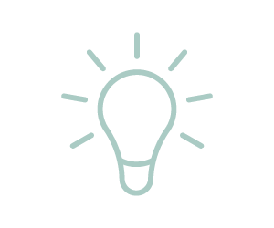 Icon of lightbulb that represents education and training