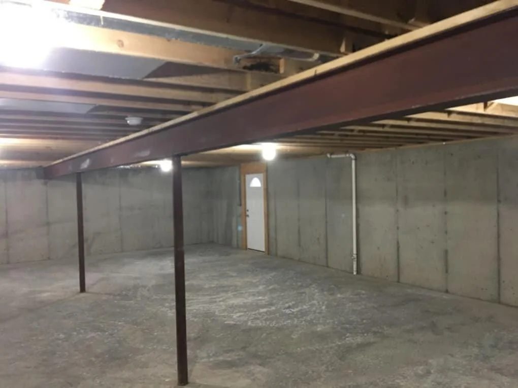  2” X 10” floor joists on 16” center and Steel I-beams