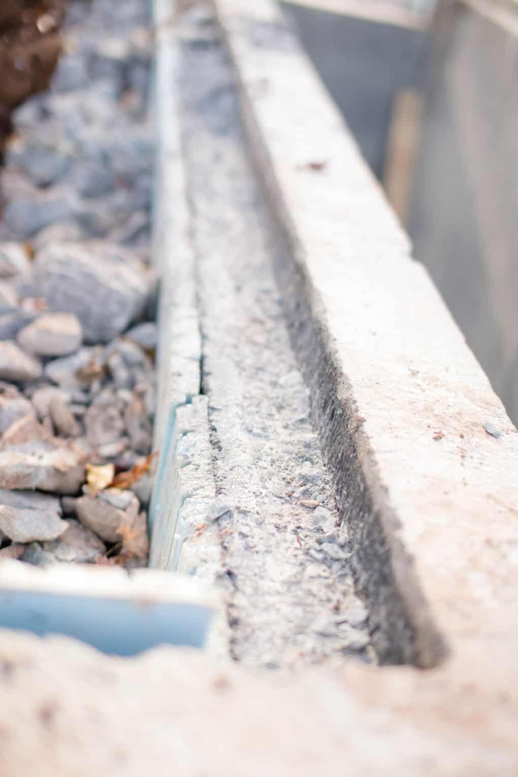 Foundation walls back filled with crushed stone