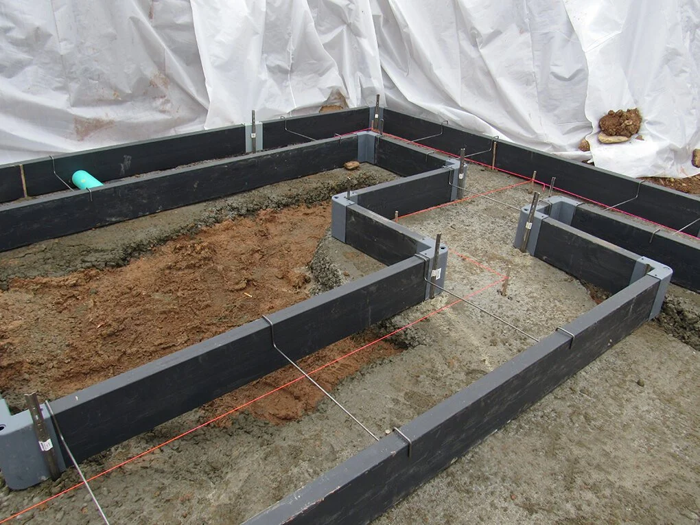 Form-a-drain with stone back fill