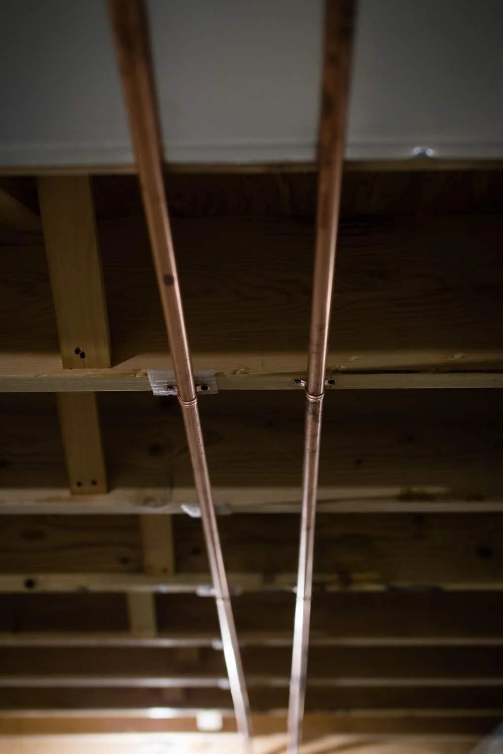 Copper plumbing & water lines with 3/4" supply lines, two (2) exterior hose bibbs