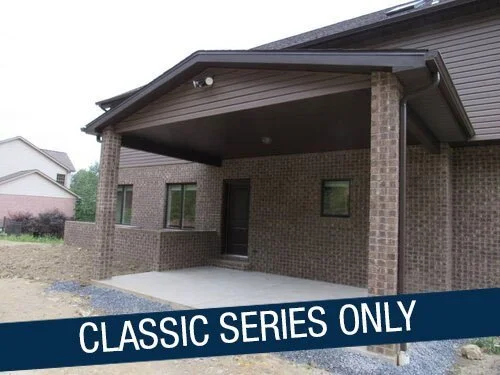 Covered rear deck *or* concrete patio per design & Lot Grade. Classic Series Only.