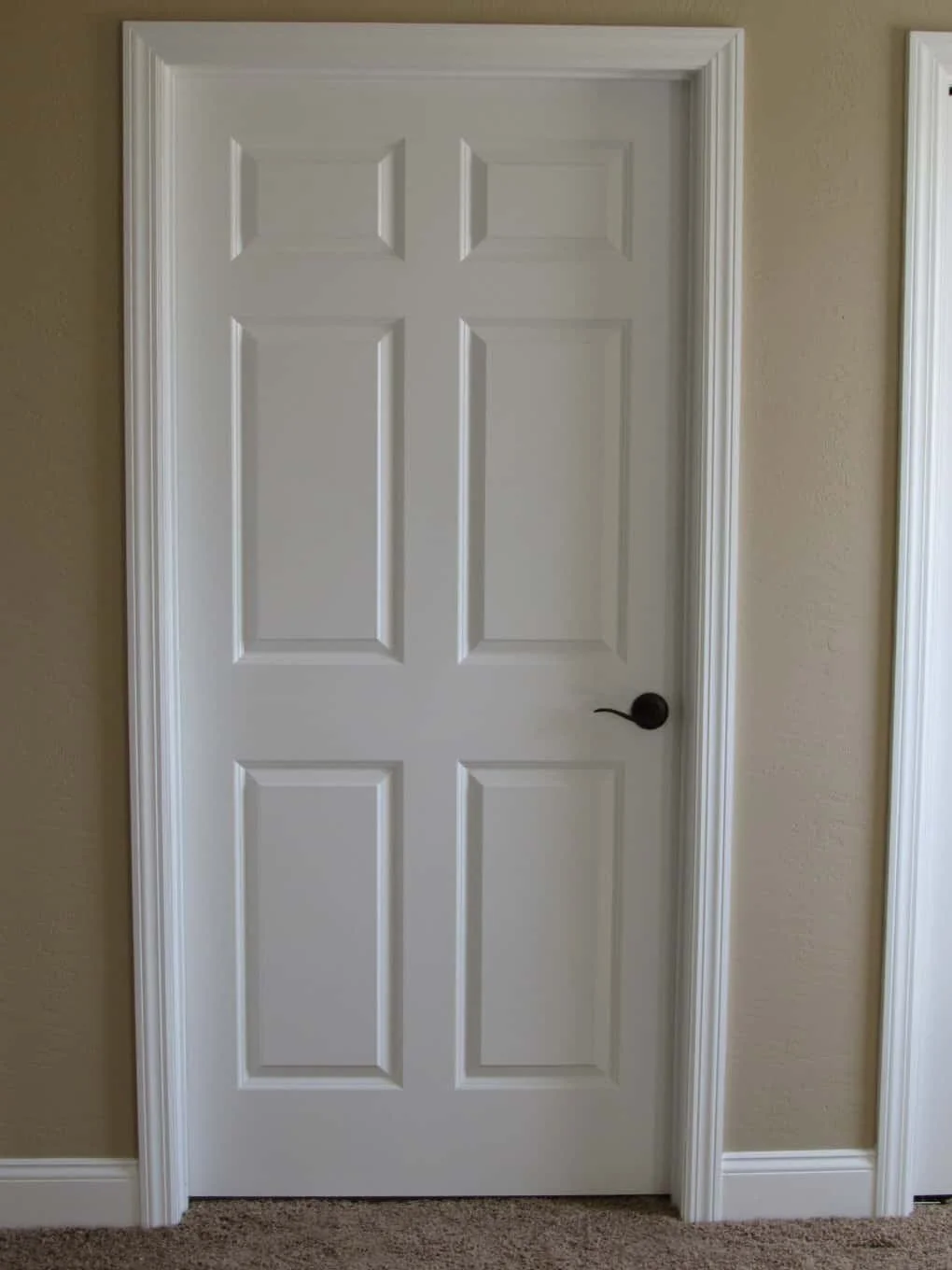 6 panel white moulded doors & trim