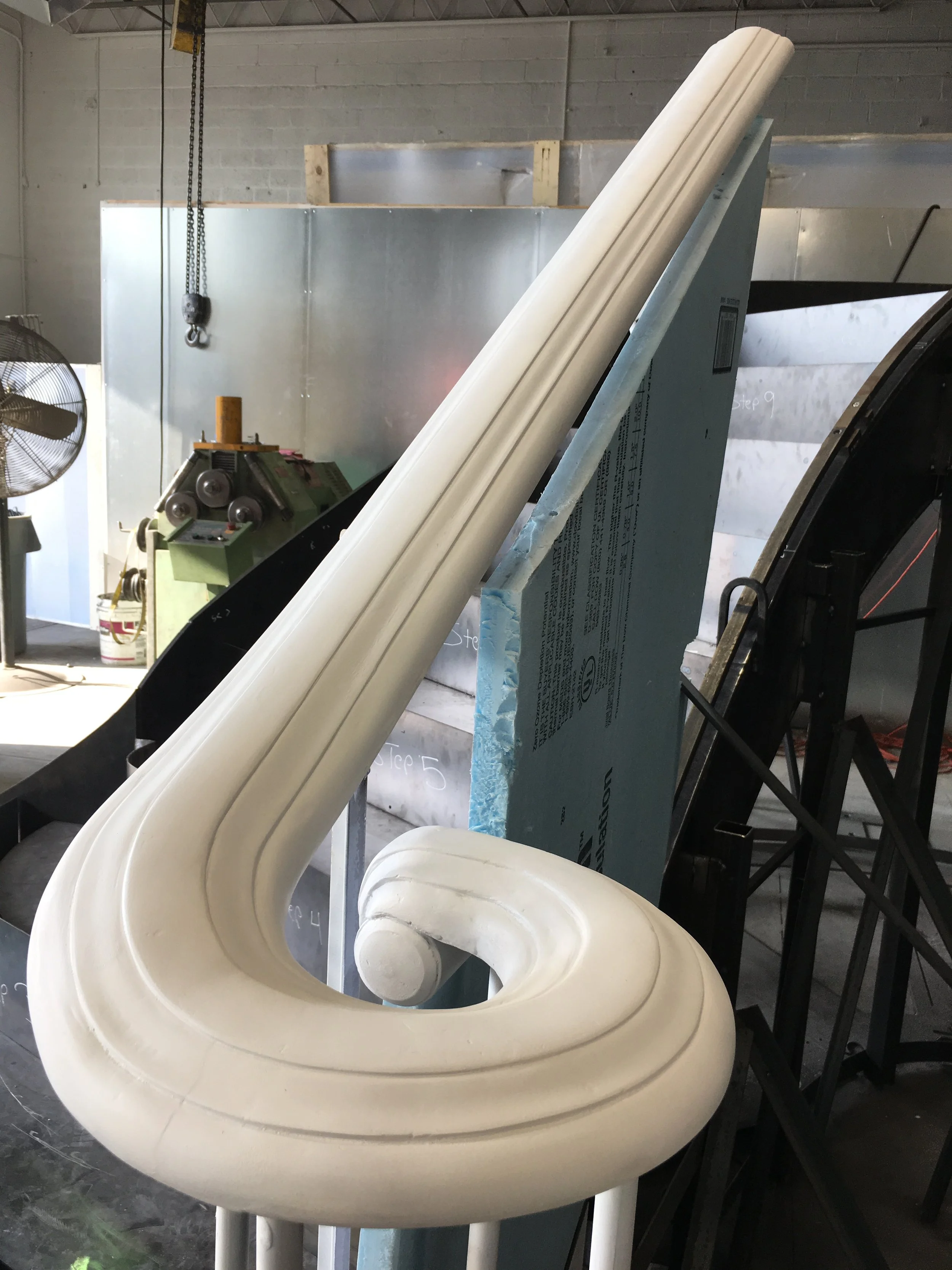 Sculpted Newel Post 220 Central Park South - CAD couldn't recreate the form needed for this post, so I hand sculpted in plaster for a 3d-model. NYC