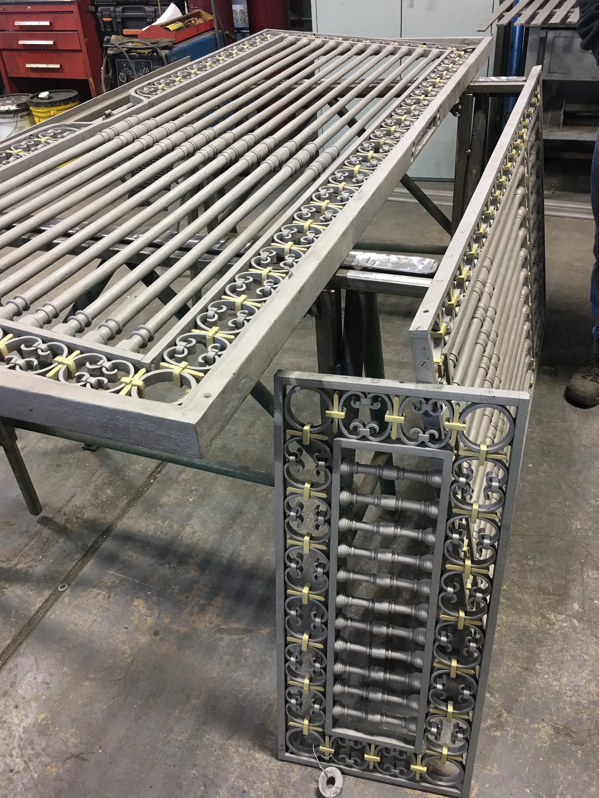 Forged / Fabricated Iron and Brass Door - 12' in Height