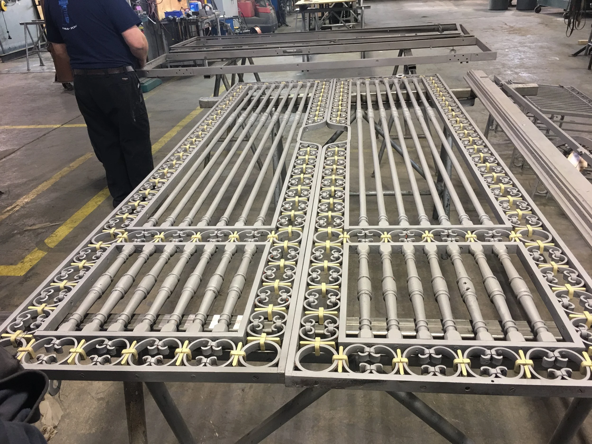 Forged / Fabricated Iron and Brass Door - 12' in Height