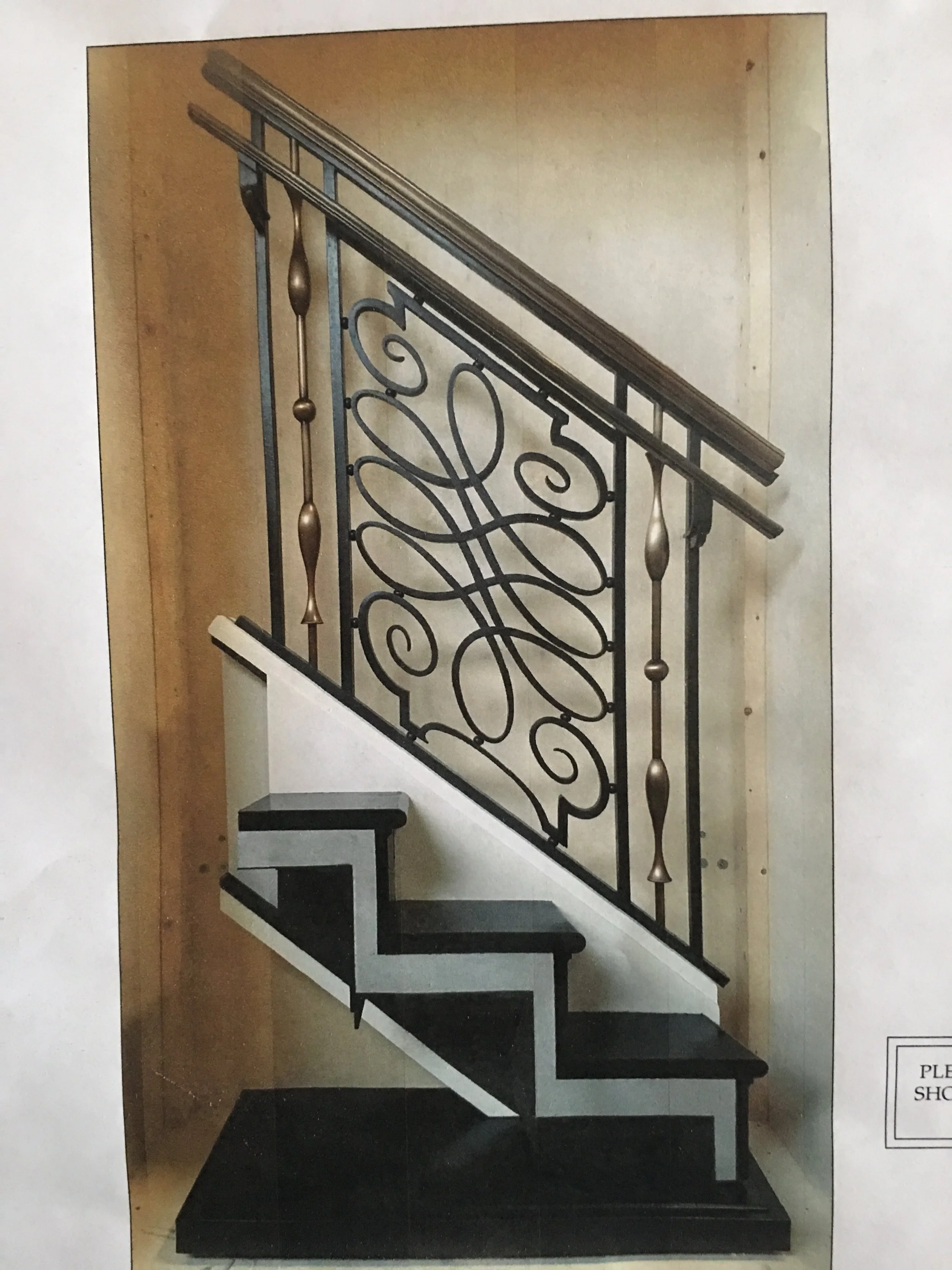 220 Central Park South - $2 Million Stair and rail SAMPLE - Forged and fabricated 2-story stair and rail WIP. NYC