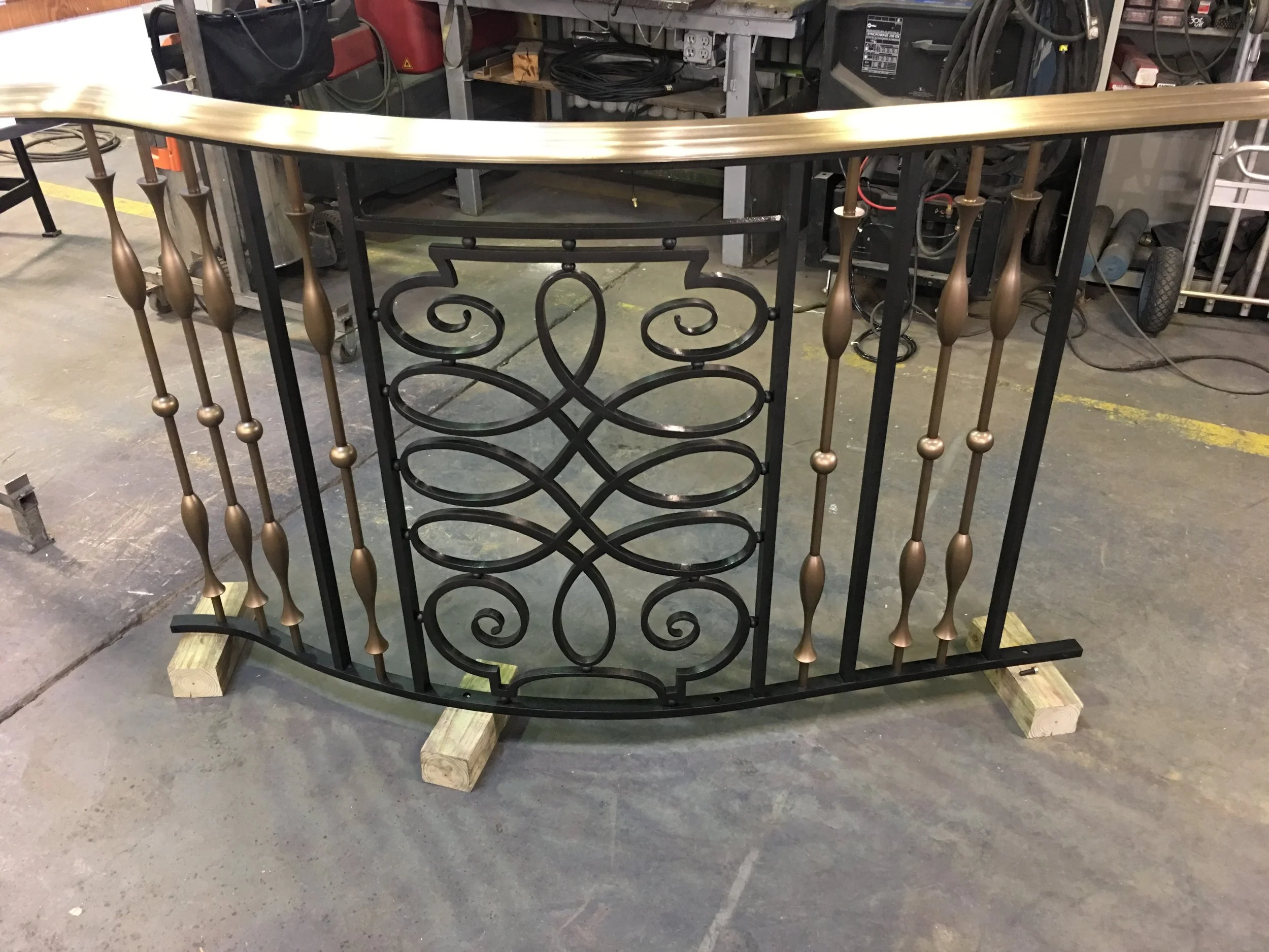 220 Central Park South - $2 Million Stair and rail - Forged and fabricated 2-story stair and rail WIP. NYC