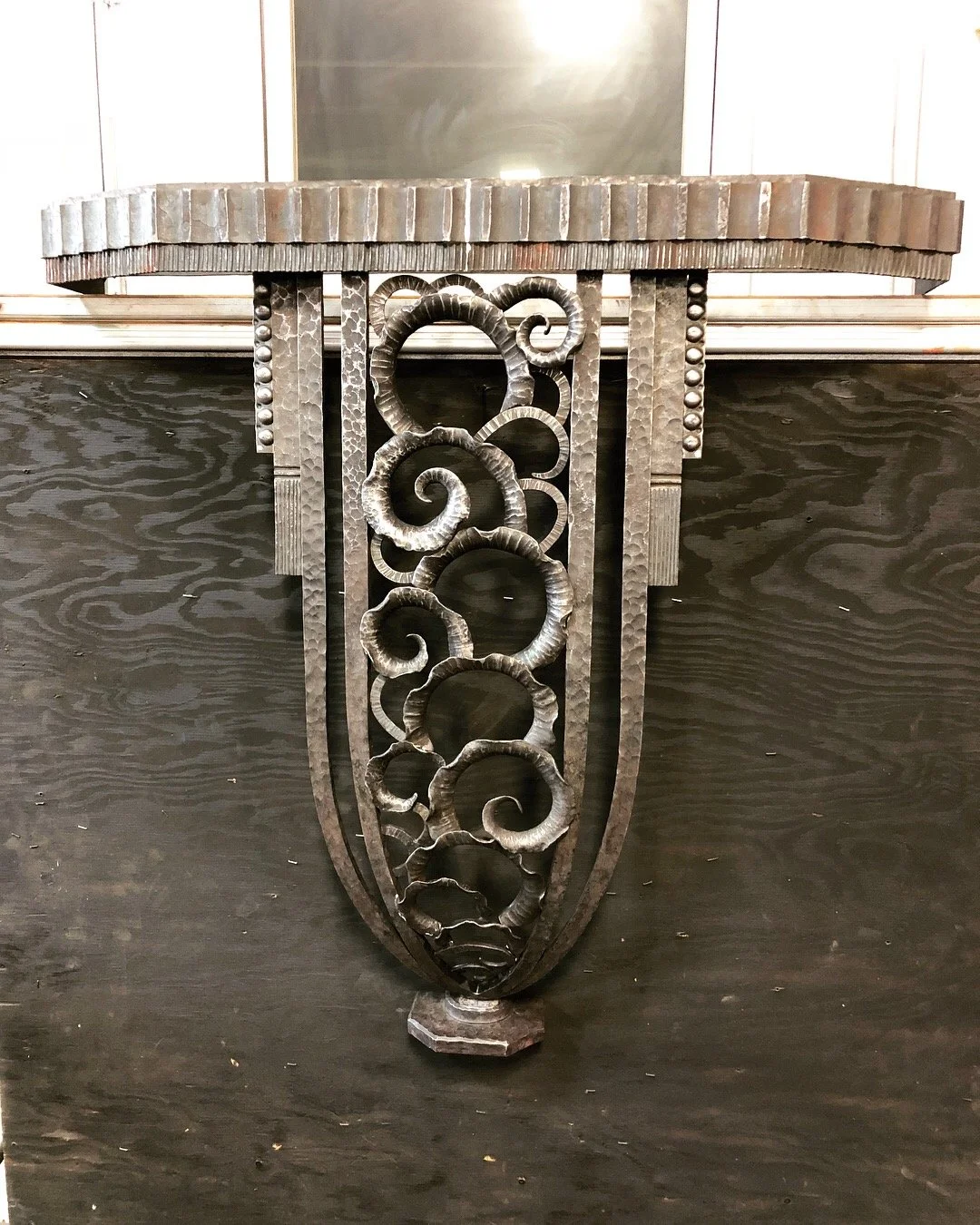 Console Table - Commissioned to do a masterwork in the style of Jean Bureau.  All hand forged steel. NJ