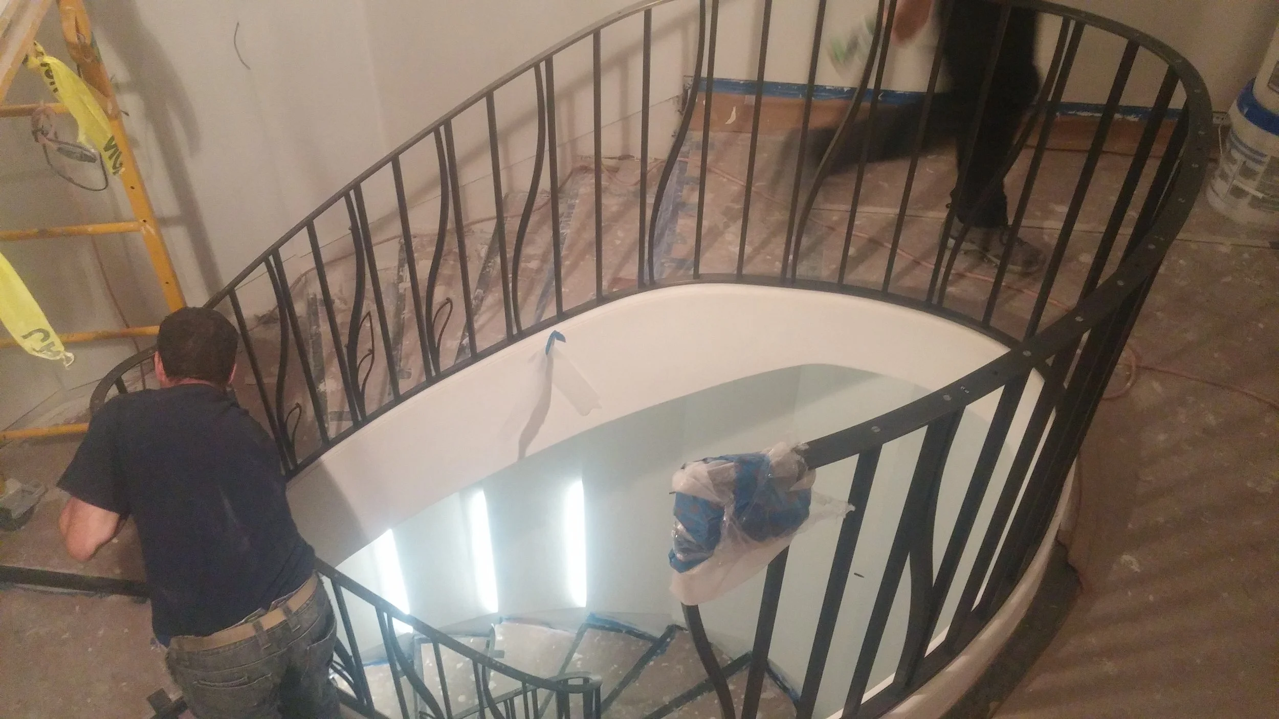 Brass Stair-Rail - Forged and fabricated brass stairrail for a condo on Park Ave. NYC