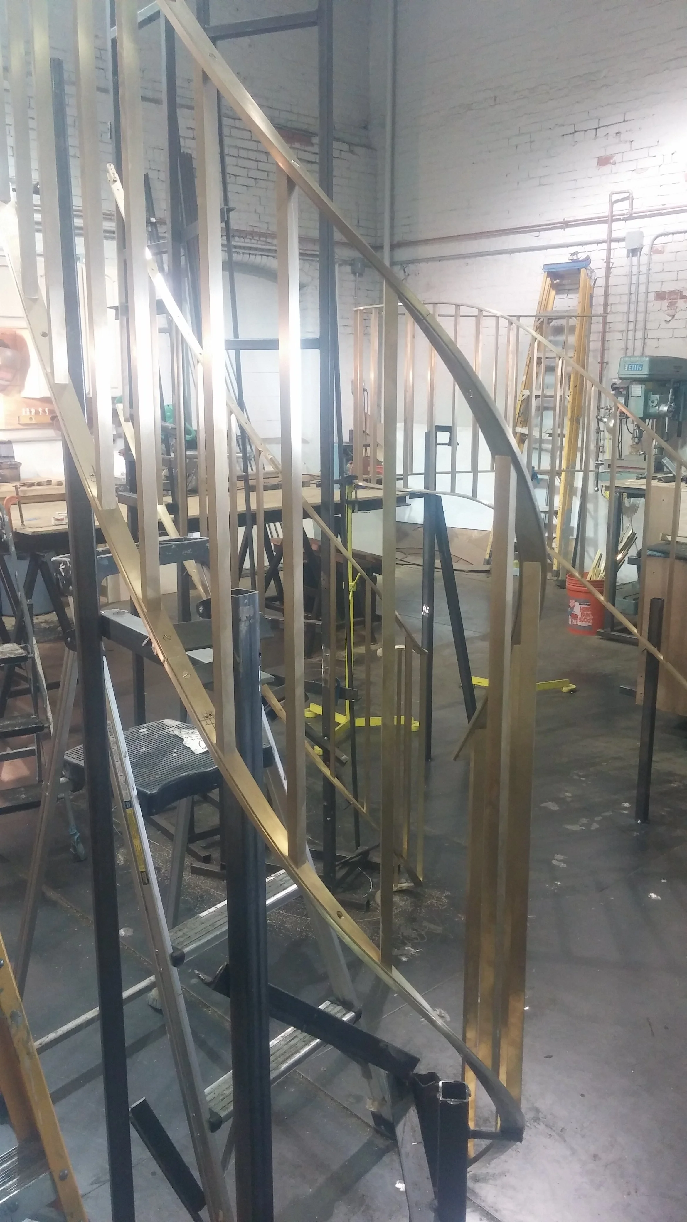 Brass Stair Rail (WIP).   NYC