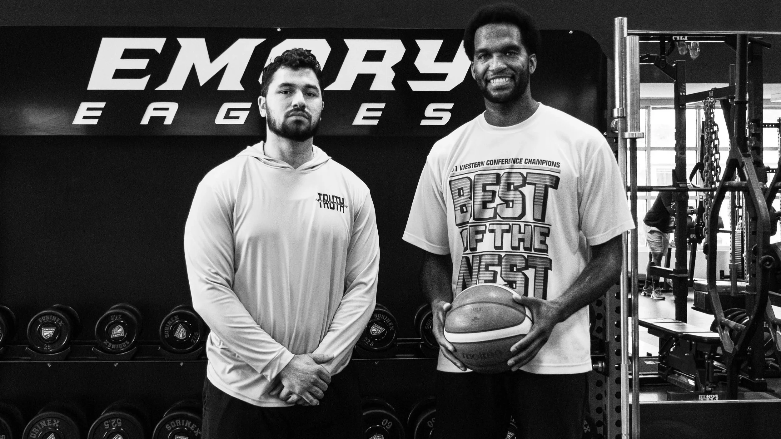 Tristan Reaves standing with client Vic Law- Professional basketball player in the Japanese B league