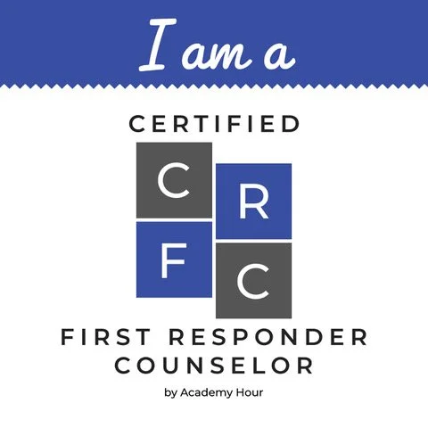 Certified First Responder Counselor badge, issued by Academy Hour