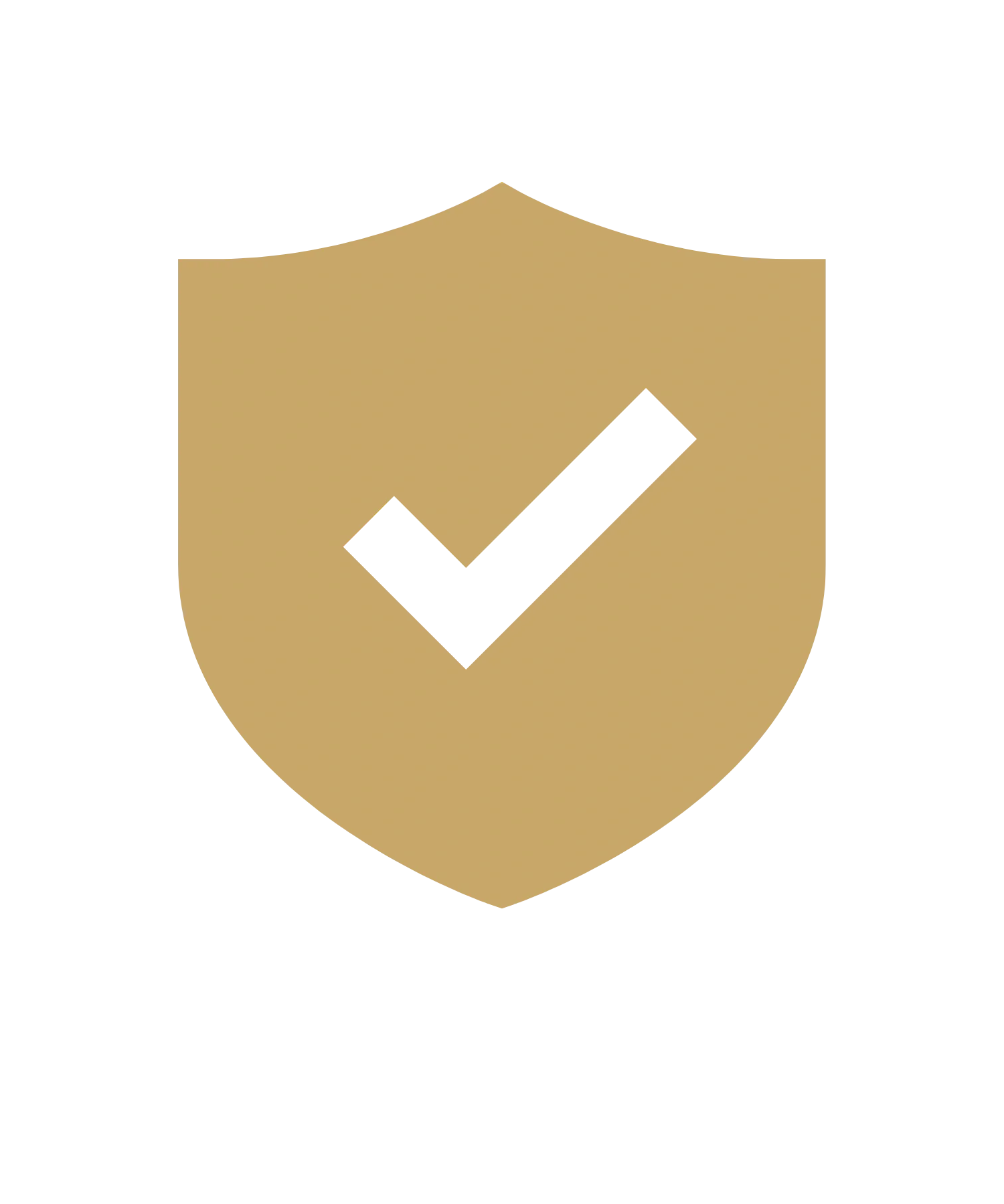 Shield icon with a black check mark in the center.