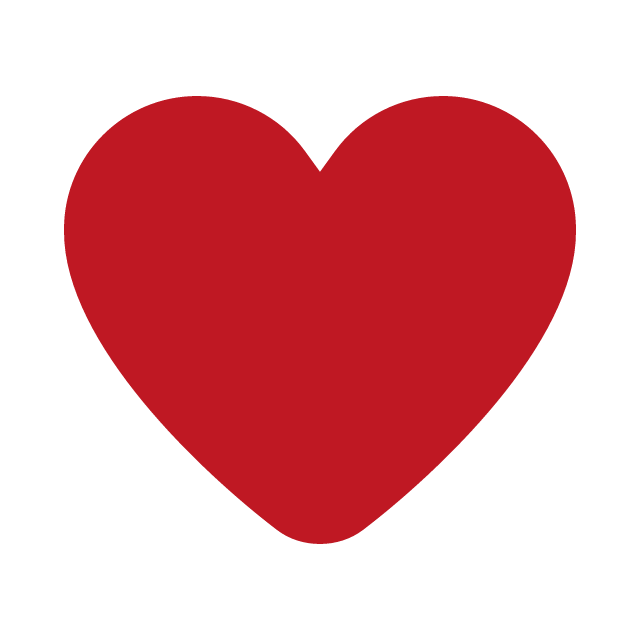 Red heart shape on a black background