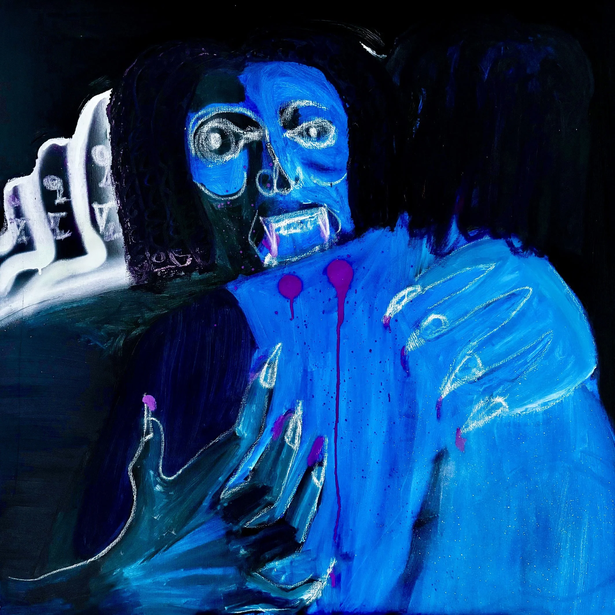Mirrors (2024)
Oil, spray paint and pastel on canvas